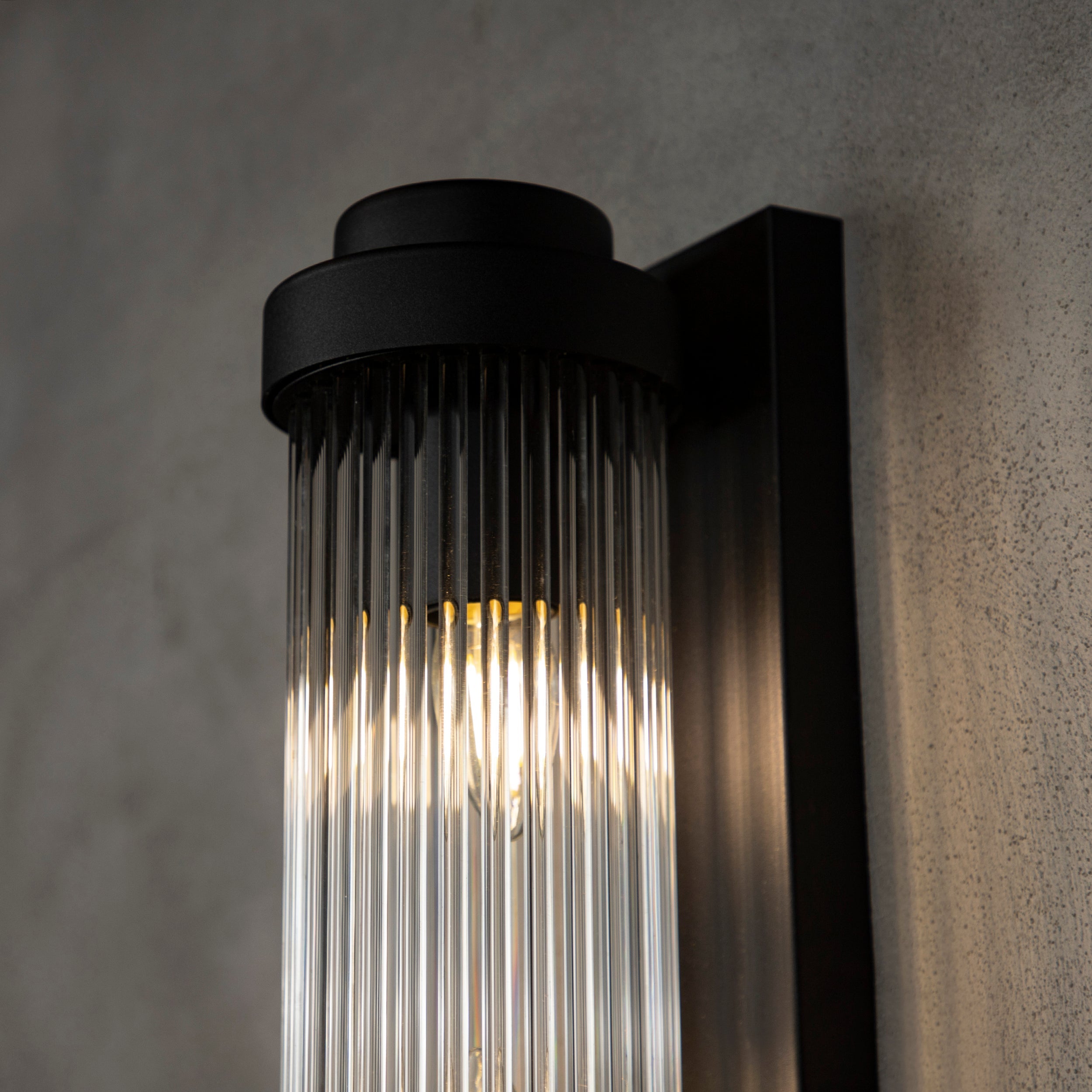 Sumela Black Glass Wall Sconce 40 Cm - Heka Lighting & Trading Limited