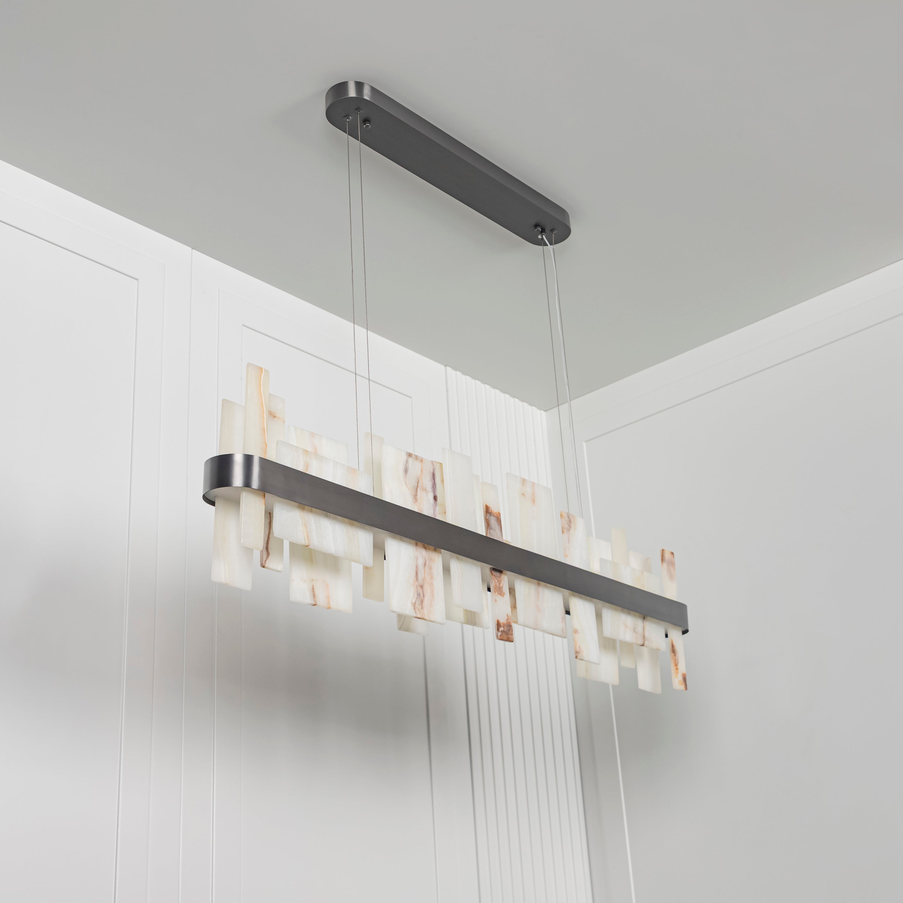 Ekho Marble Platinum Dining Table Pendant Light Chandelier 120 Cm | Modern Decorative Lighting For Homes & Hotels - Heka Lighting & Trading Limited