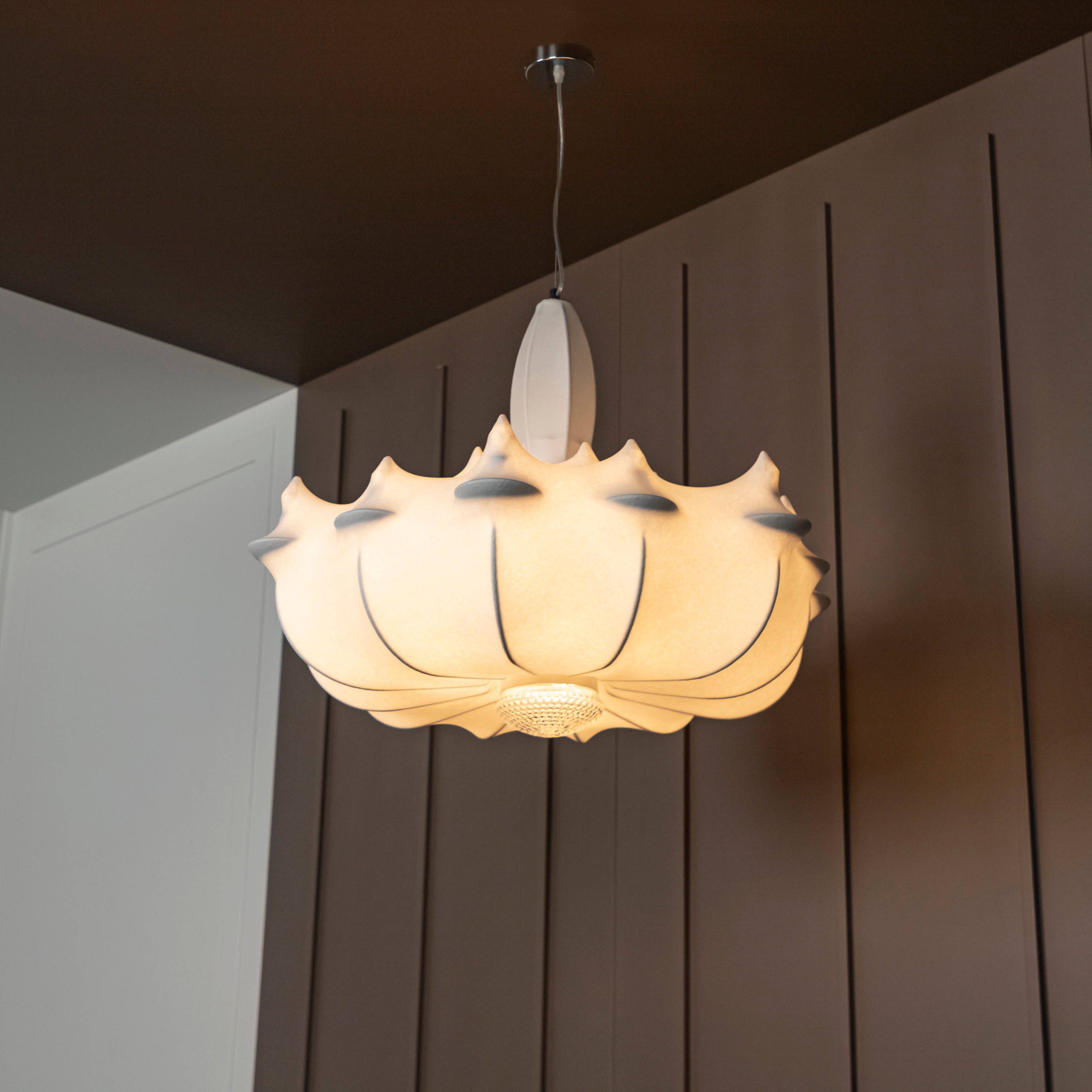 Epsilon Soft Touch White Transparent Pendant Light Chandelier 80 Cm