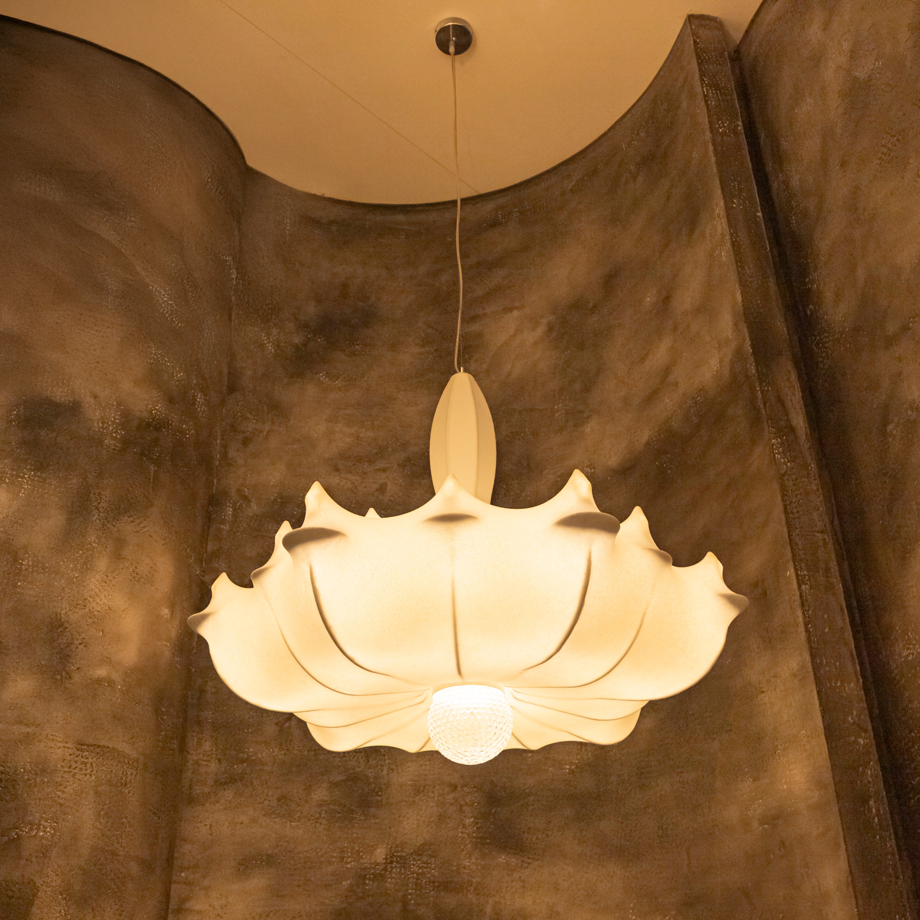 Epsilon Soft Touch White Transparent Pendant Light Chandelier 100 Cm