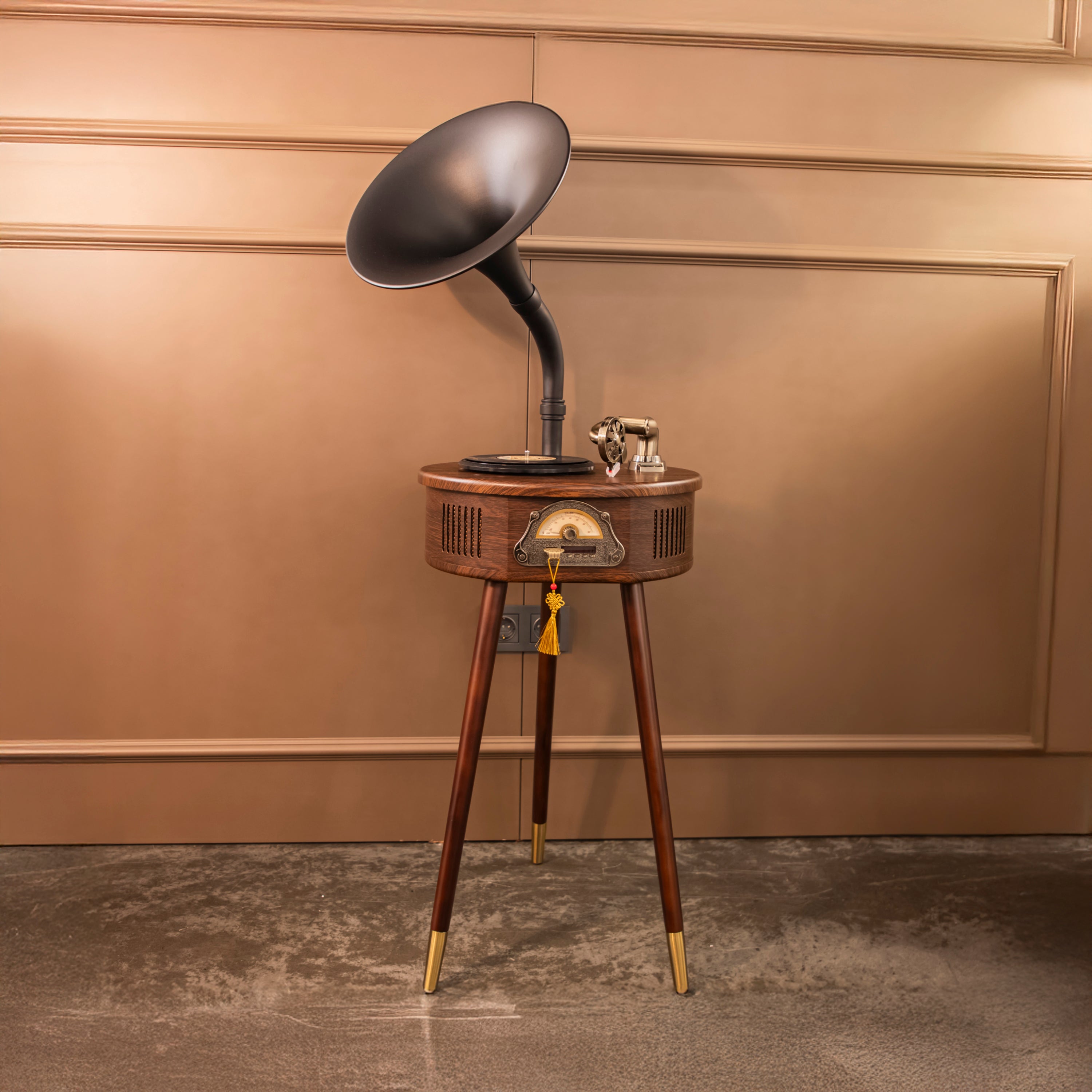 Brown-Black Gramophone - Music Player