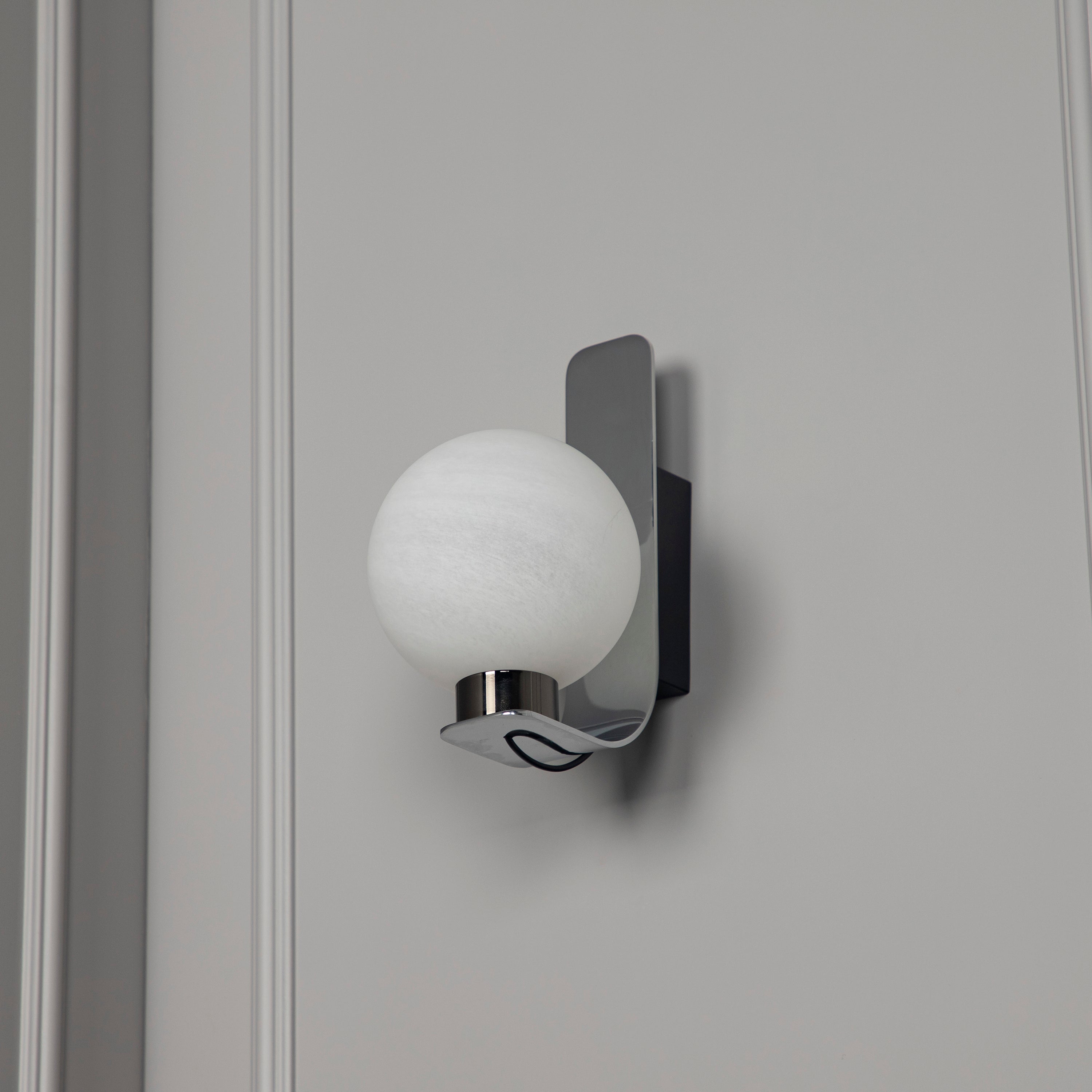 Havana Chrome Platinum Single Soft Glass Led Wall Sconce - Heka Lighting & Trading Limited