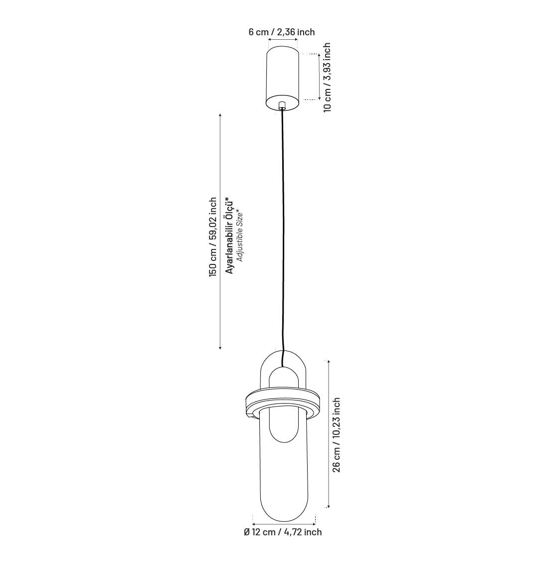 Kabil Single Smoked Glass Gray Pendant Light 28 Cm - Heka Lighting & Trading Limited