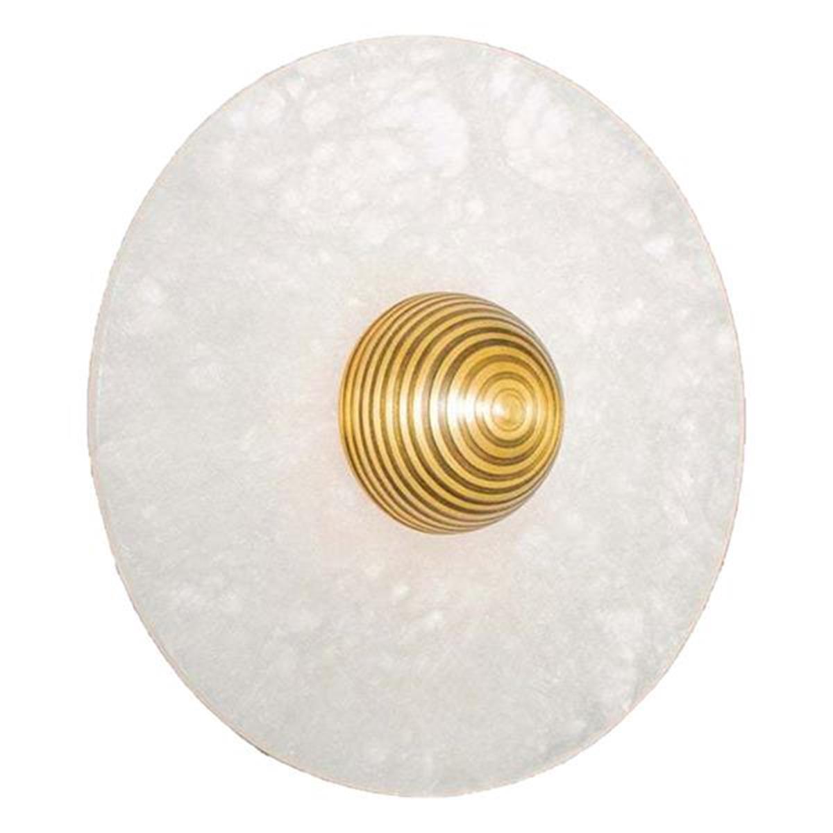 Kampala Brushed Brass Marble Led Wall Sconce 20 Cm - Heka Lighting & Trading Limited