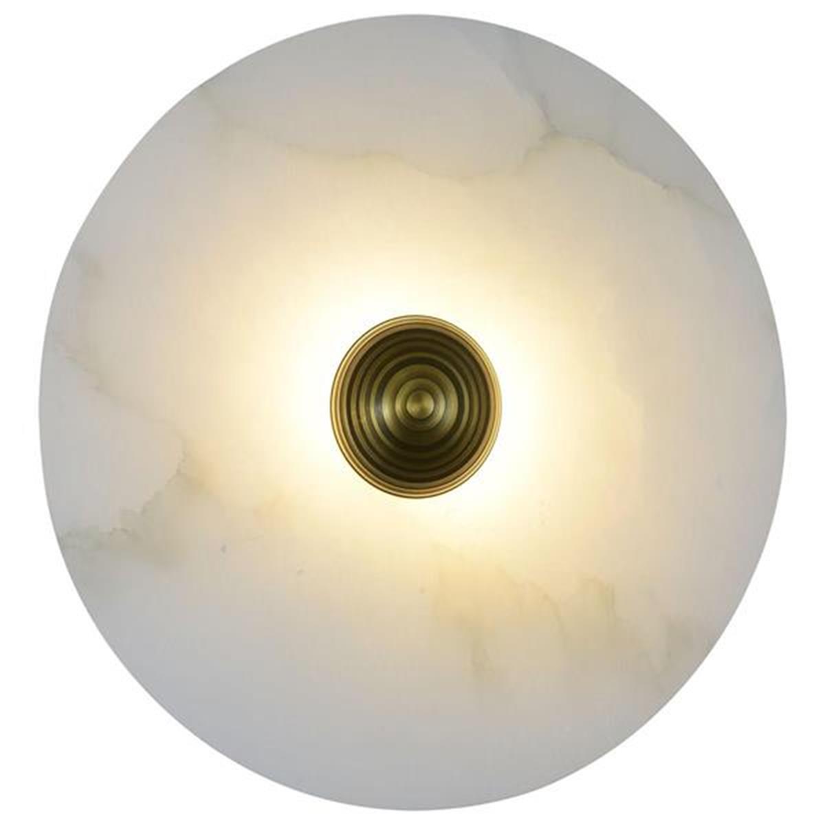 Kampala Brushed Brass Marble Led Wall Sconce 20 Cm - Heka Lighting & Trading Limited