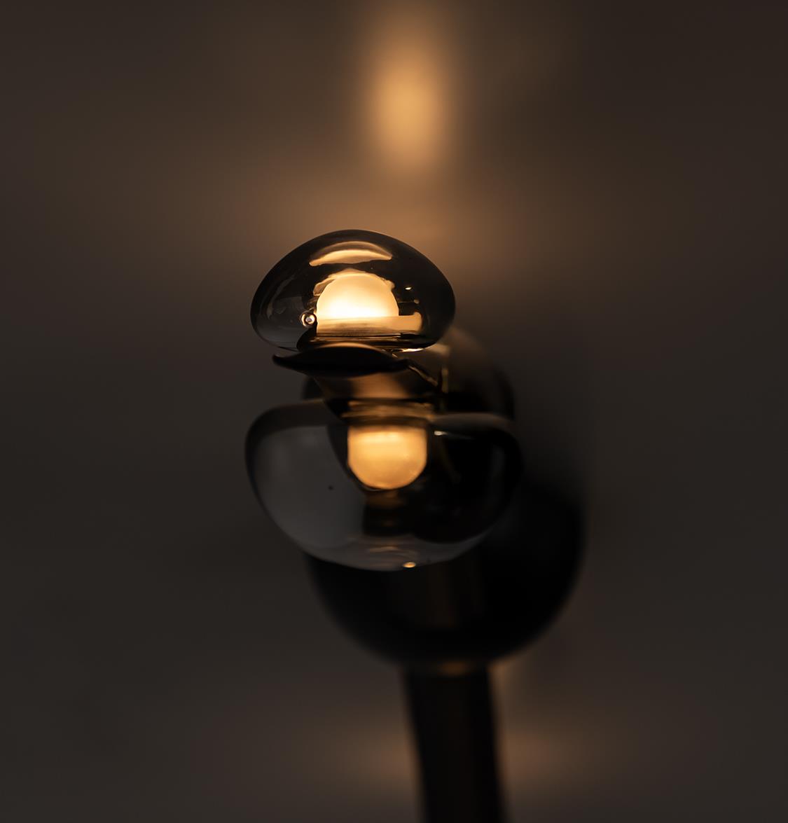 Kinþasa Black Leather Five Smoked Glass Flush Mount Ceiling Light - Heka Lighting & Trading Limited