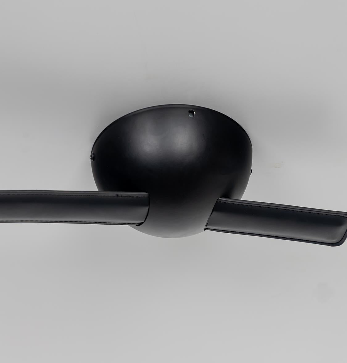 Kinþasa Black Leather Four Smoked Glass Flush Mount Ceiling Light - Heka Lighting & Trading Limited