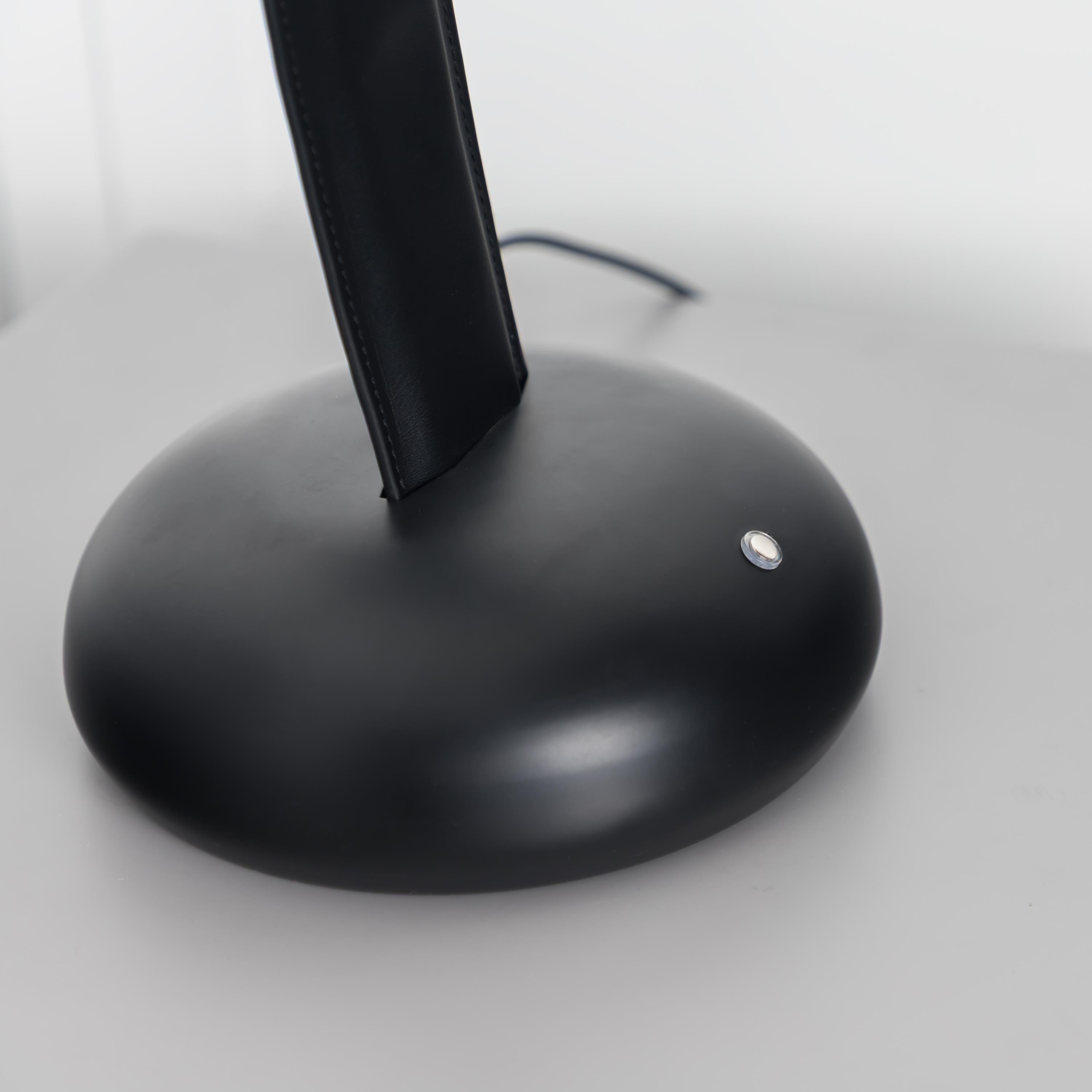 Kinþasa Black Leather Three Smoked Glass Table Lamp - Heka Lighting & Trading Limited