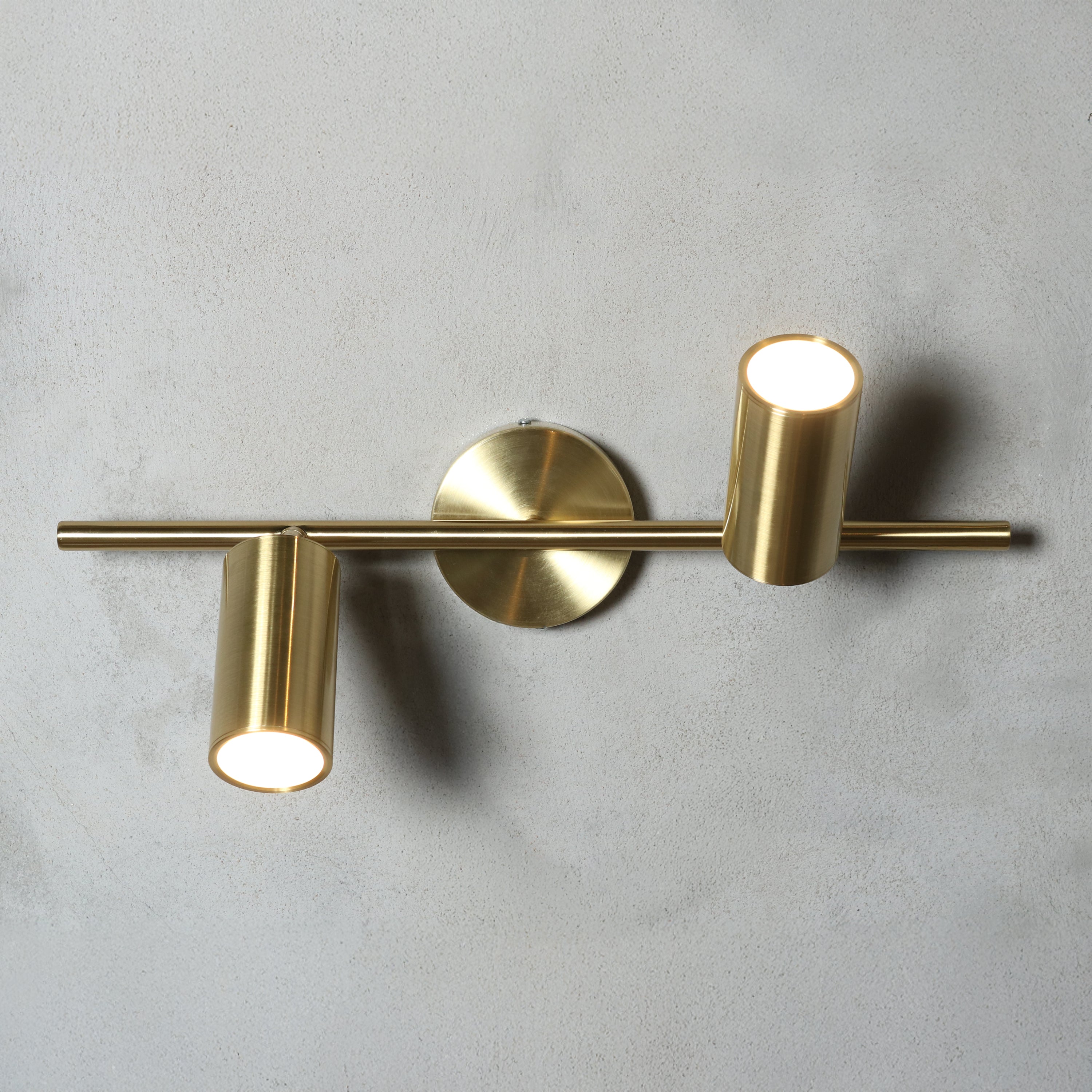 Koza 2-Piece Brushed Brass Wall Sconce - Heka Lighting & Trading Limited