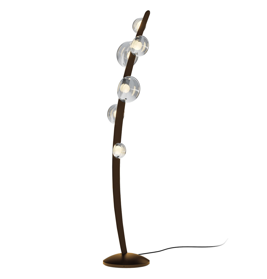 Labranda 6 Honey Glass Brown Leather Floor Lamp - Heka Lighting & Trading Limited