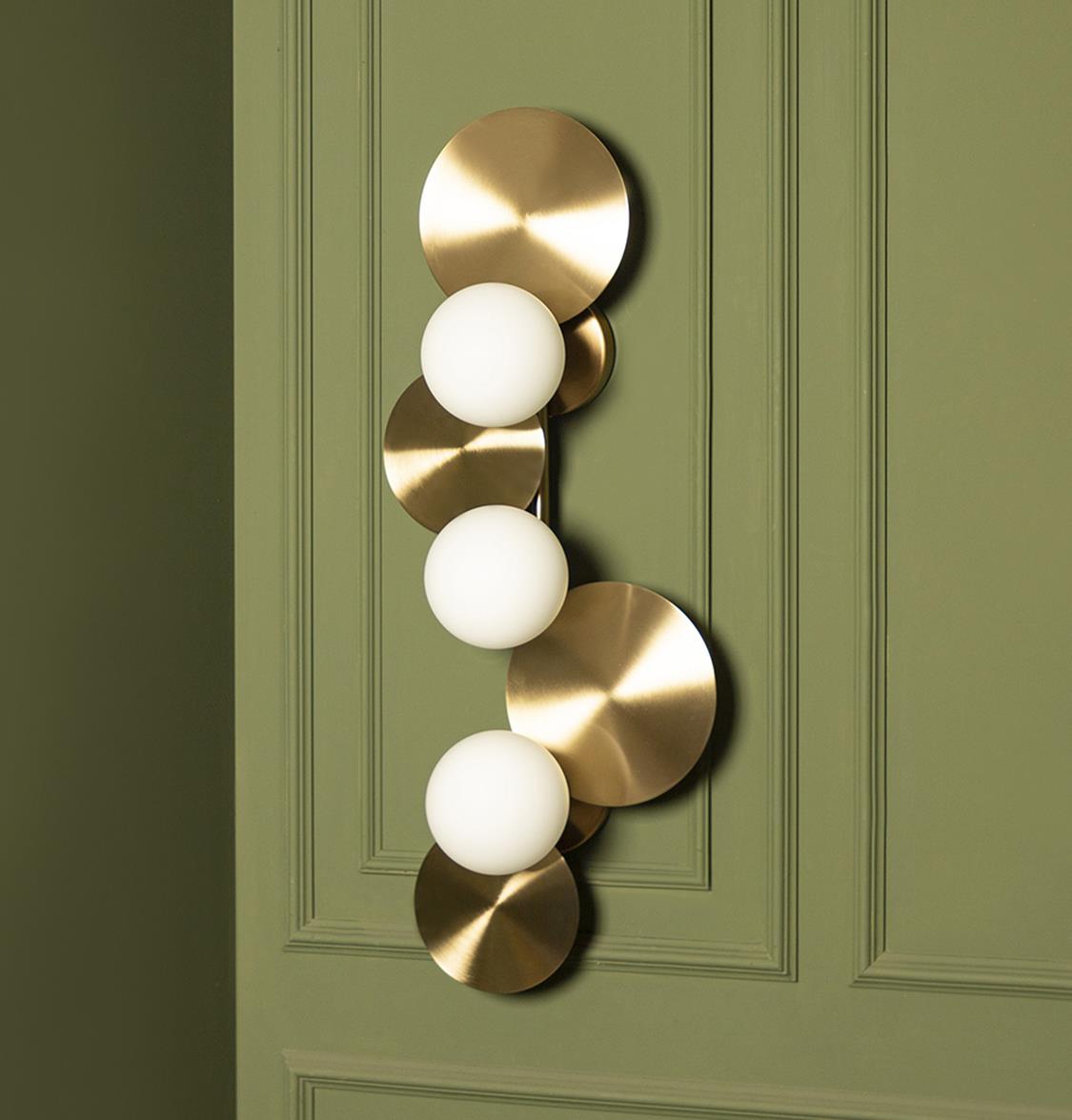Lahey Soft Triple Brushed Brass Wall Sconce - Heka Lighting & Trading Limited