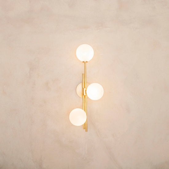 Likya Soft Three Glass Wall Sconce - Brushed Brass