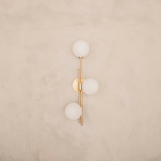 Likya Soft Three Glass Wall Sconce - Brushed Brass