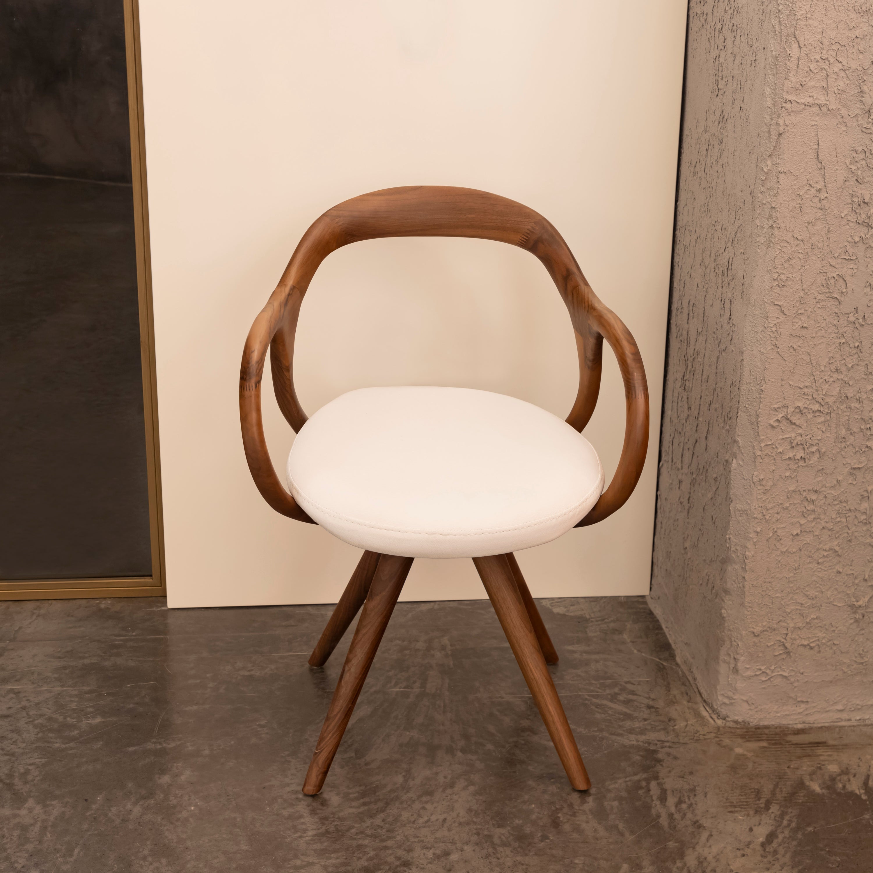 Nox Walnut Wood Swivel Functional Chair | Modern Decorative Lighting For Homes & Hotels