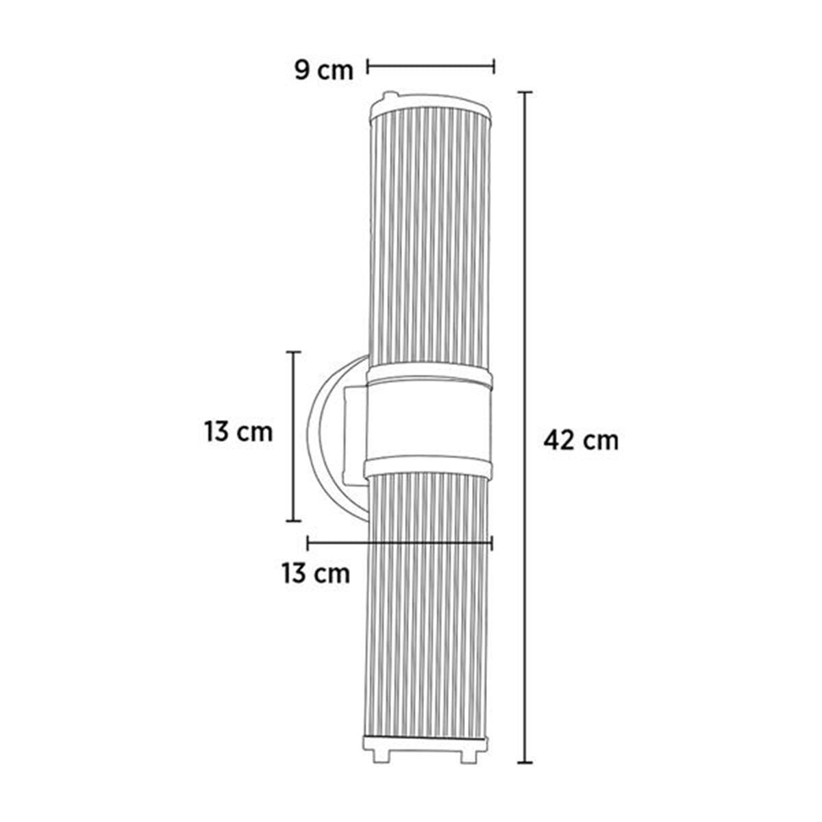 Measurement chart of a cylindrical object with dimensions labeled in centimeters.
