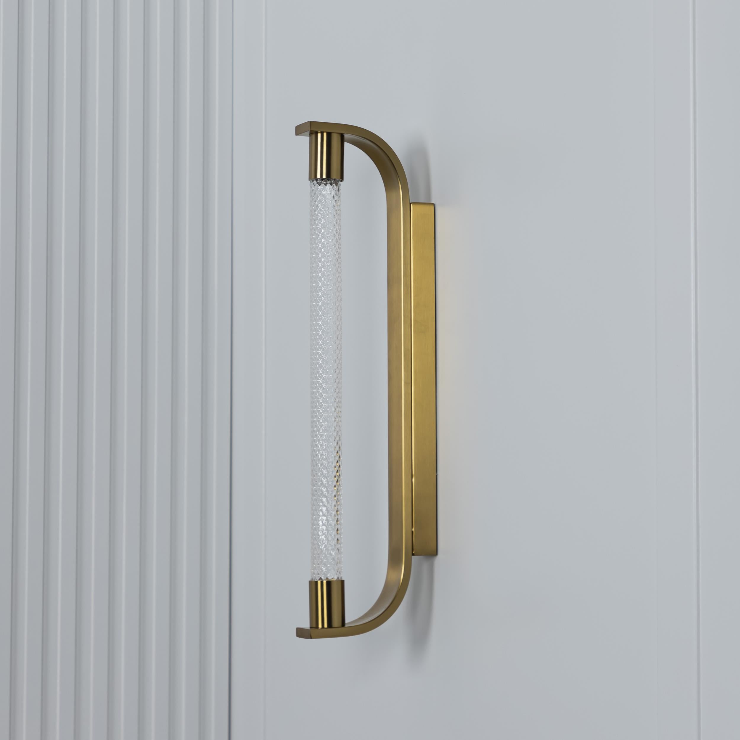 Mira Transparent Glass Brushed Brass Led Wall Sconce - Heka Lighting & Trading Limited