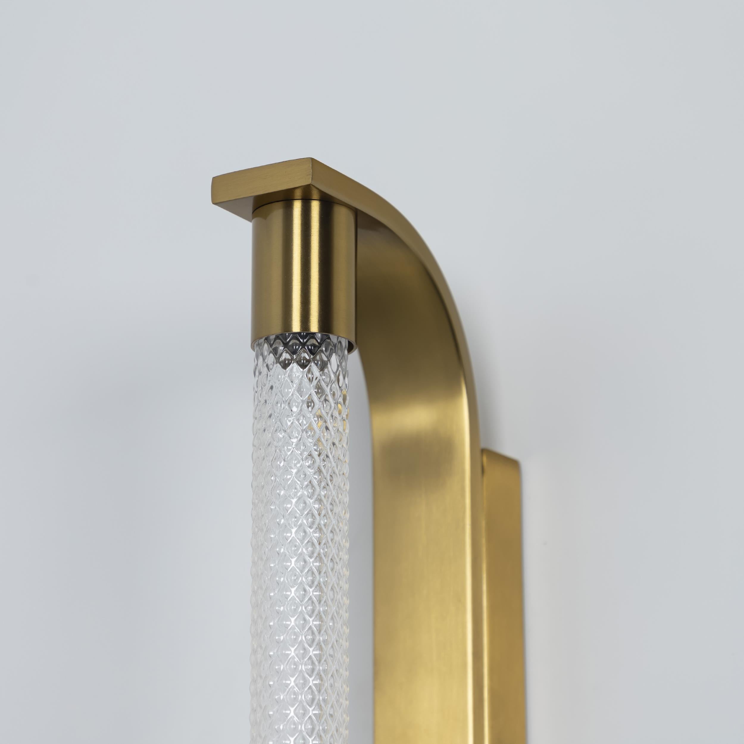 Mira Transparent Glass Brushed Brass Led Wall Sconce - Heka Lighting & Trading Limited