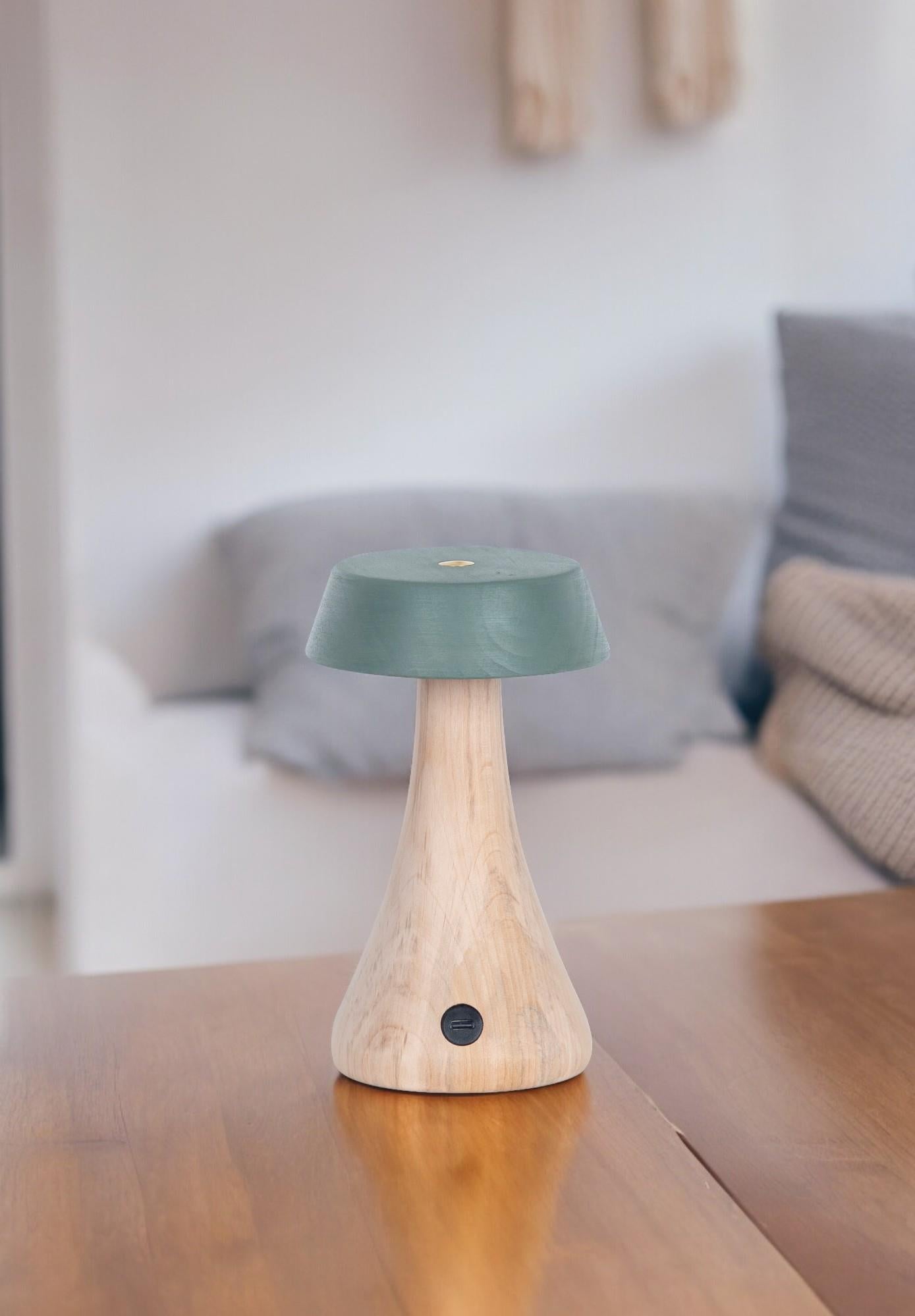Morchella Rechargeable Green Table Lamp - Heka Lighting & Trading Limited