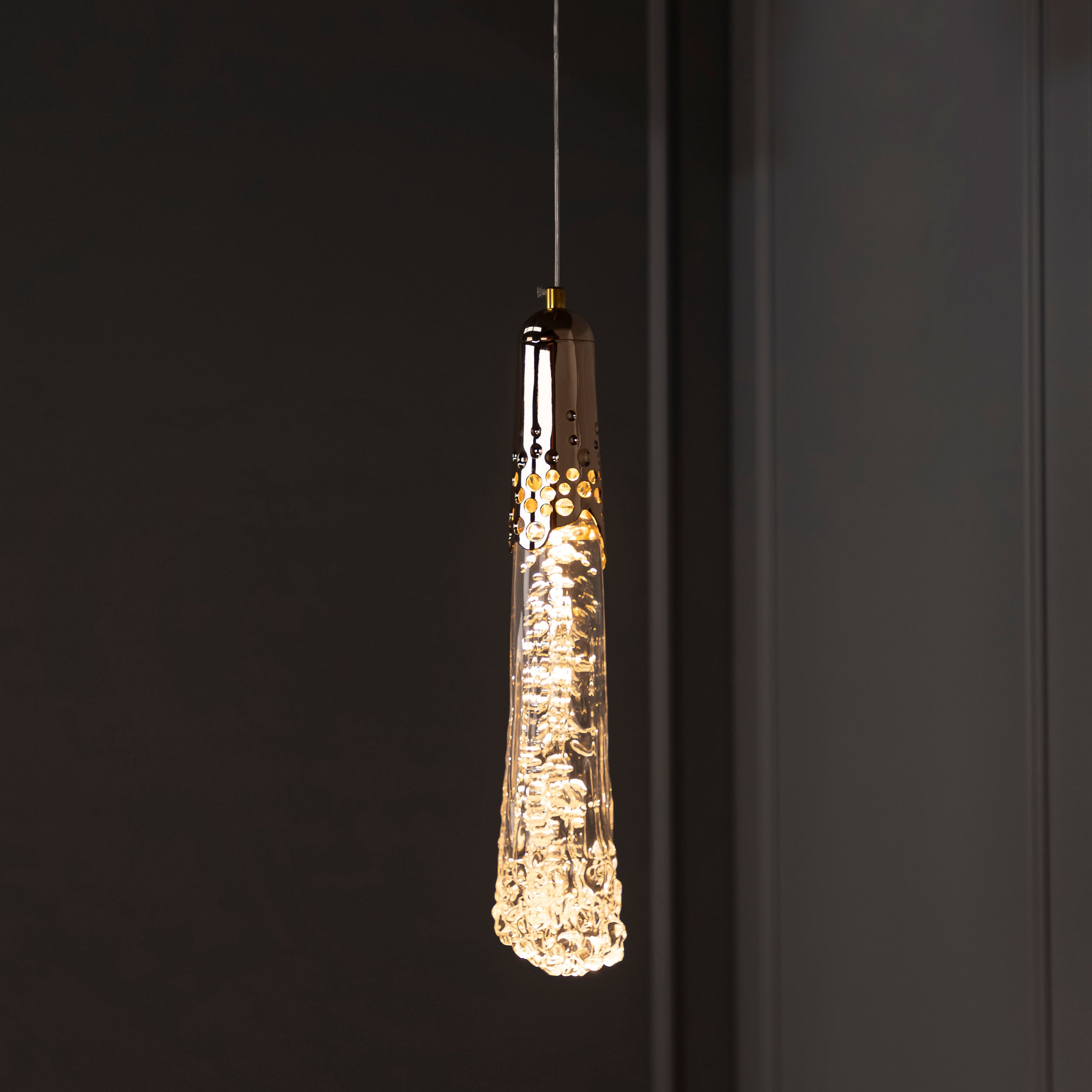 Nairobi Single Crystal Gold Pendant Light Chandelier 40 Cm - Heka Lighting & Trading Limited