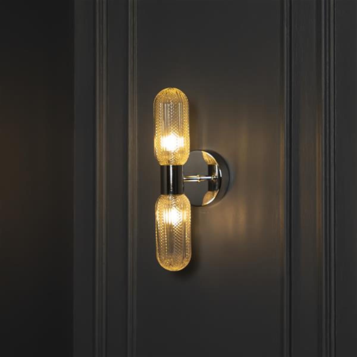 Ottava 2-Piece Transparent Chrome Wall Sconce - Heka Lighting & Trading Limited