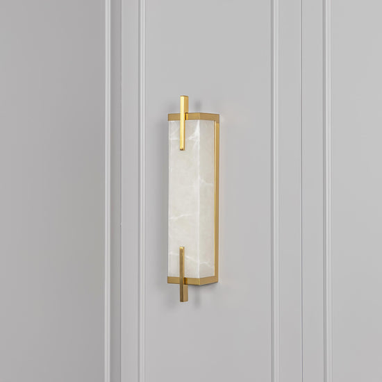 Polaris White Marbled Led Wall Sconce - 60 Cm