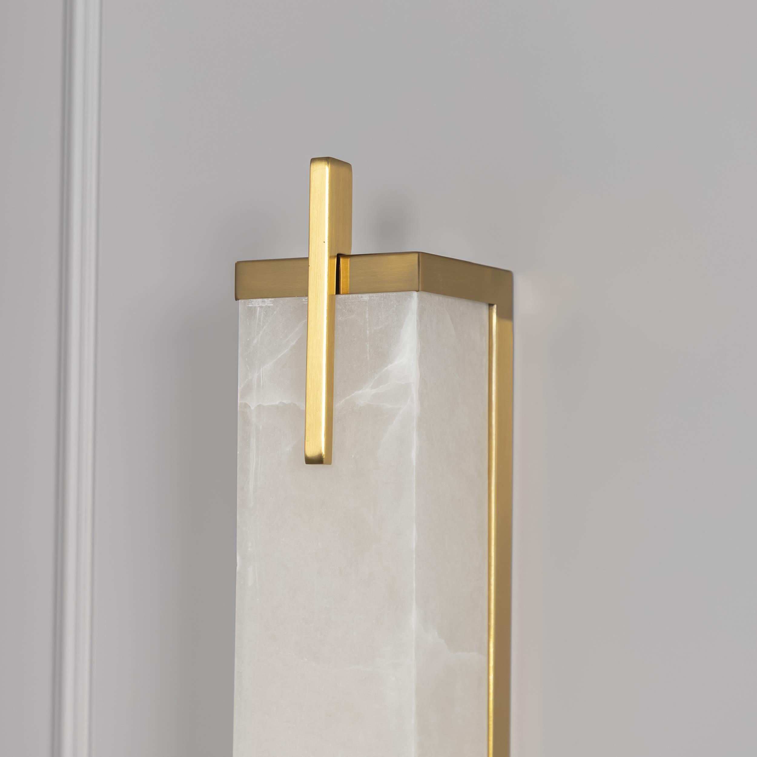 Polaris White Marbled Led Wall Sconce - 60 Cm - Heka Lighting & Trading Limited