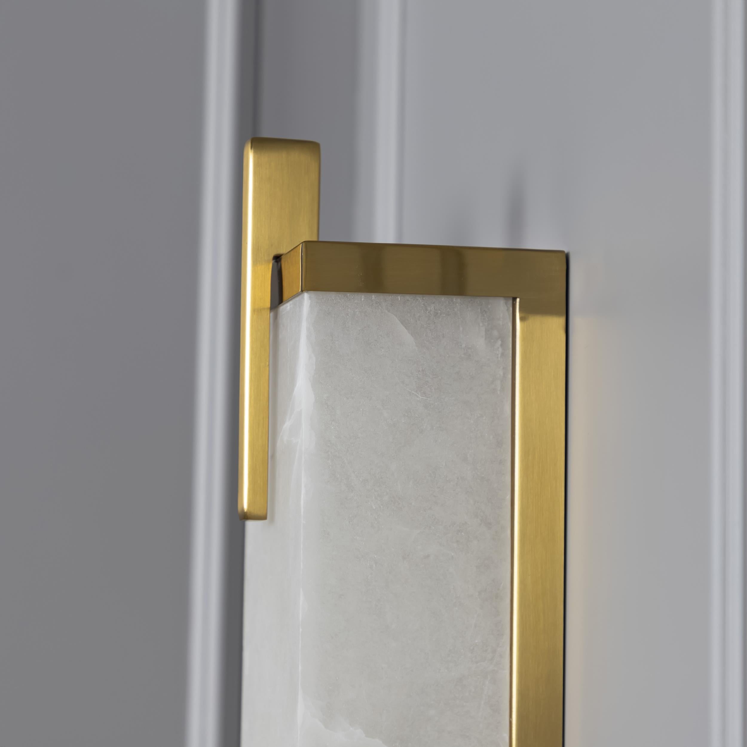 Polaris White Marbled Led Wall Sconce - 60 Cm - Heka Lighting & Trading Limited