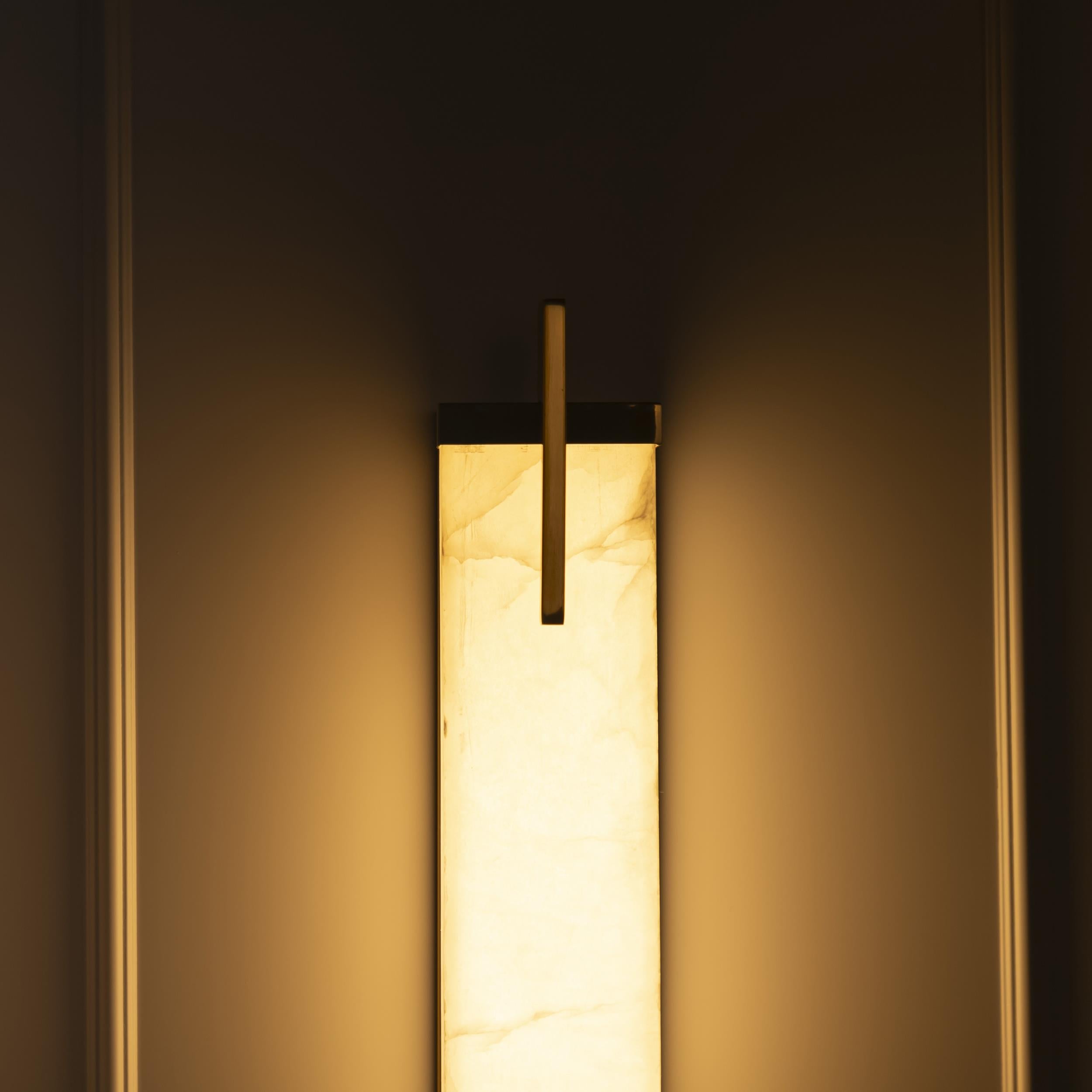 Polaris White Marbled Led Wall Sconce - 60 Cm - Heka Lighting & Trading Limited