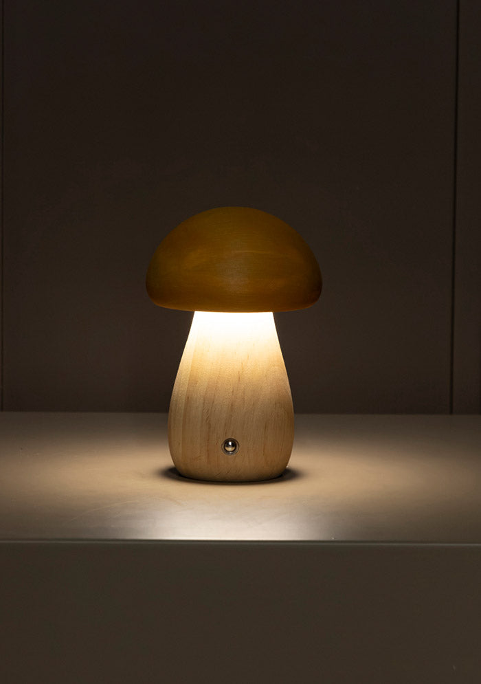 Shaggy Yellow Wood Mushroom Table Lamp - Heka Lighting & Trading Limited