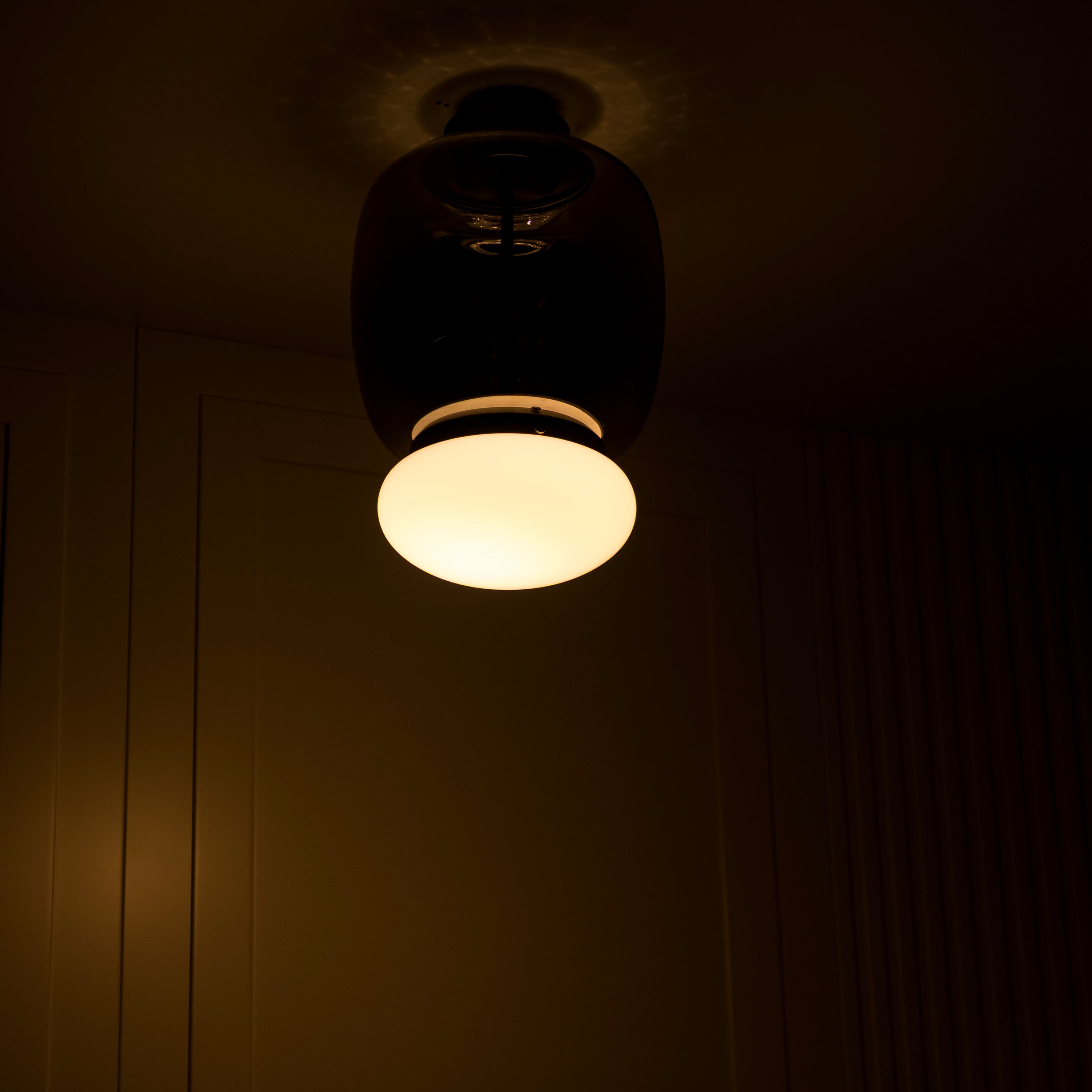 Salvador Smoked & White Glass Platinum Plafonier 40Cm - Heka Lighting & Trading Limited