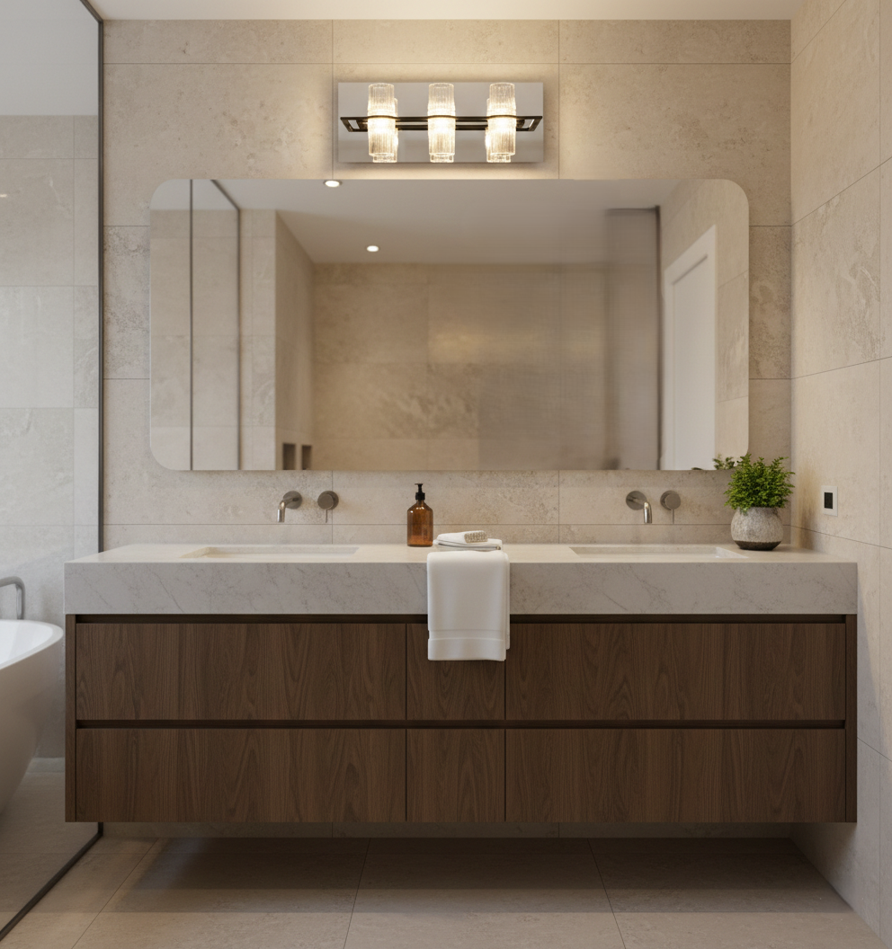 Panama Three Transparent Acrylic Black Led Wall Sconce