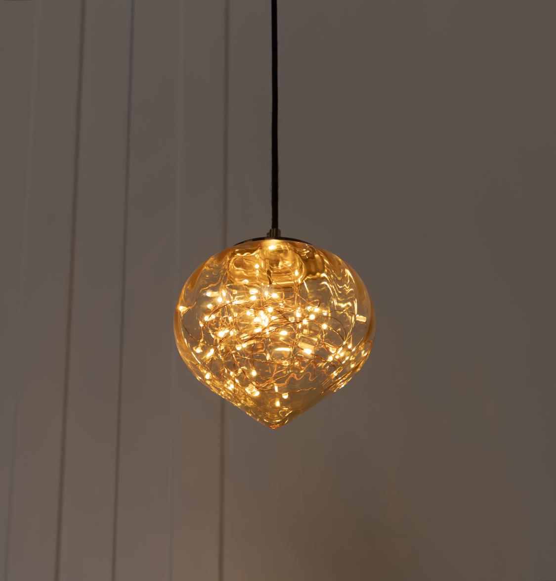Viyana Teardrop Honey Glass Antique Pendant Light Chandelier 20 Cm - Heka Lighting & Trading Limited