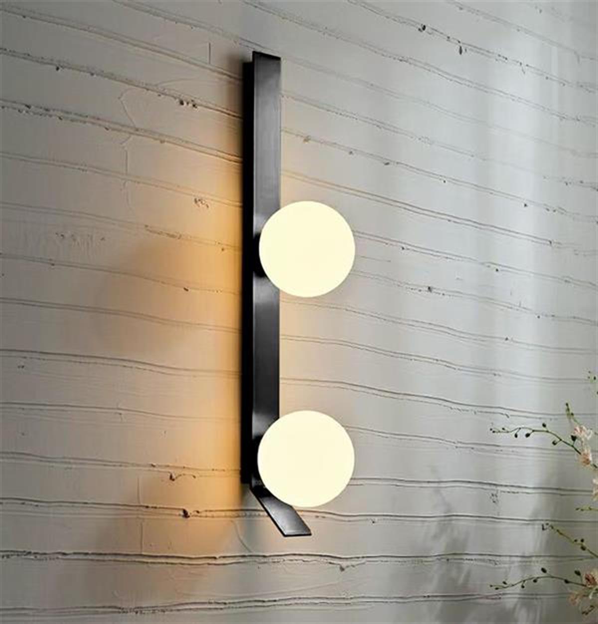 Afrodit Soft 2-Piece Black Wall Sconce 63 Cm - Heka Lighting & Trading Limited