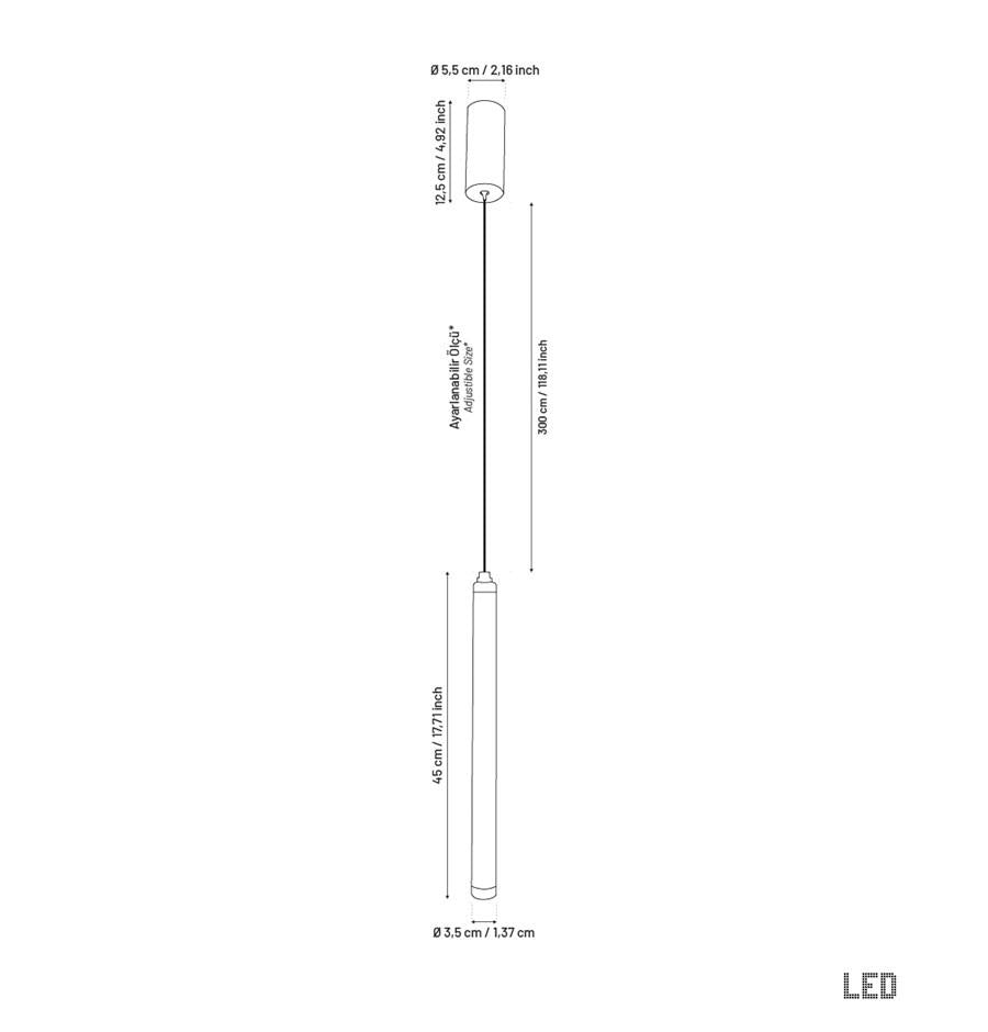 Albina Marble Antique Vertical Pendant Light 45 Cm - Heka Lighting & Trading Limited
