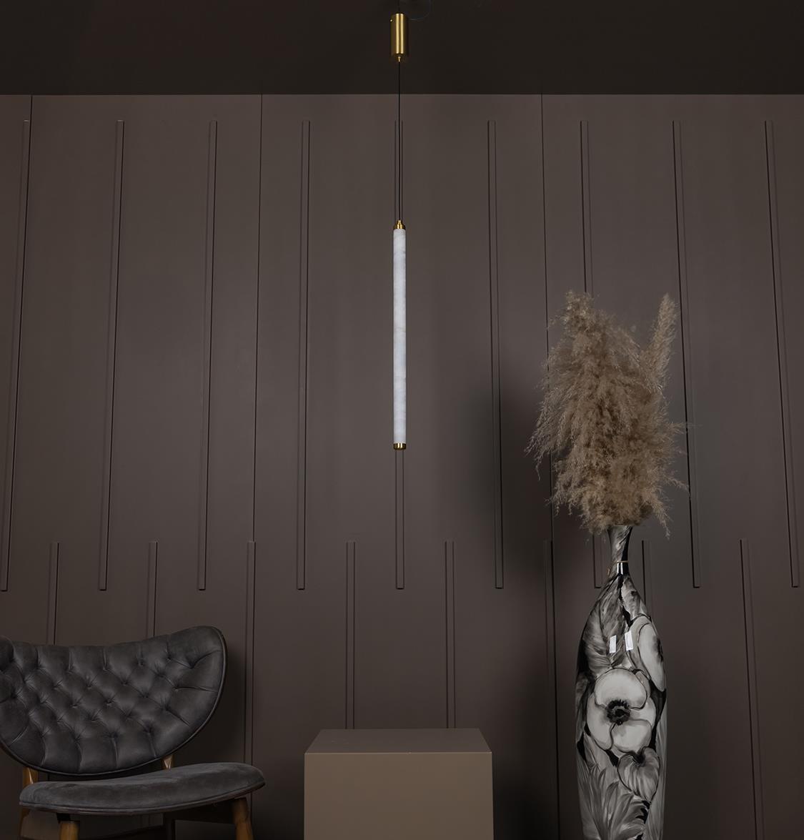 Albina Marble Antique Vertical Pendant Light 64 Cm - Heka Lighting & Trading Limited