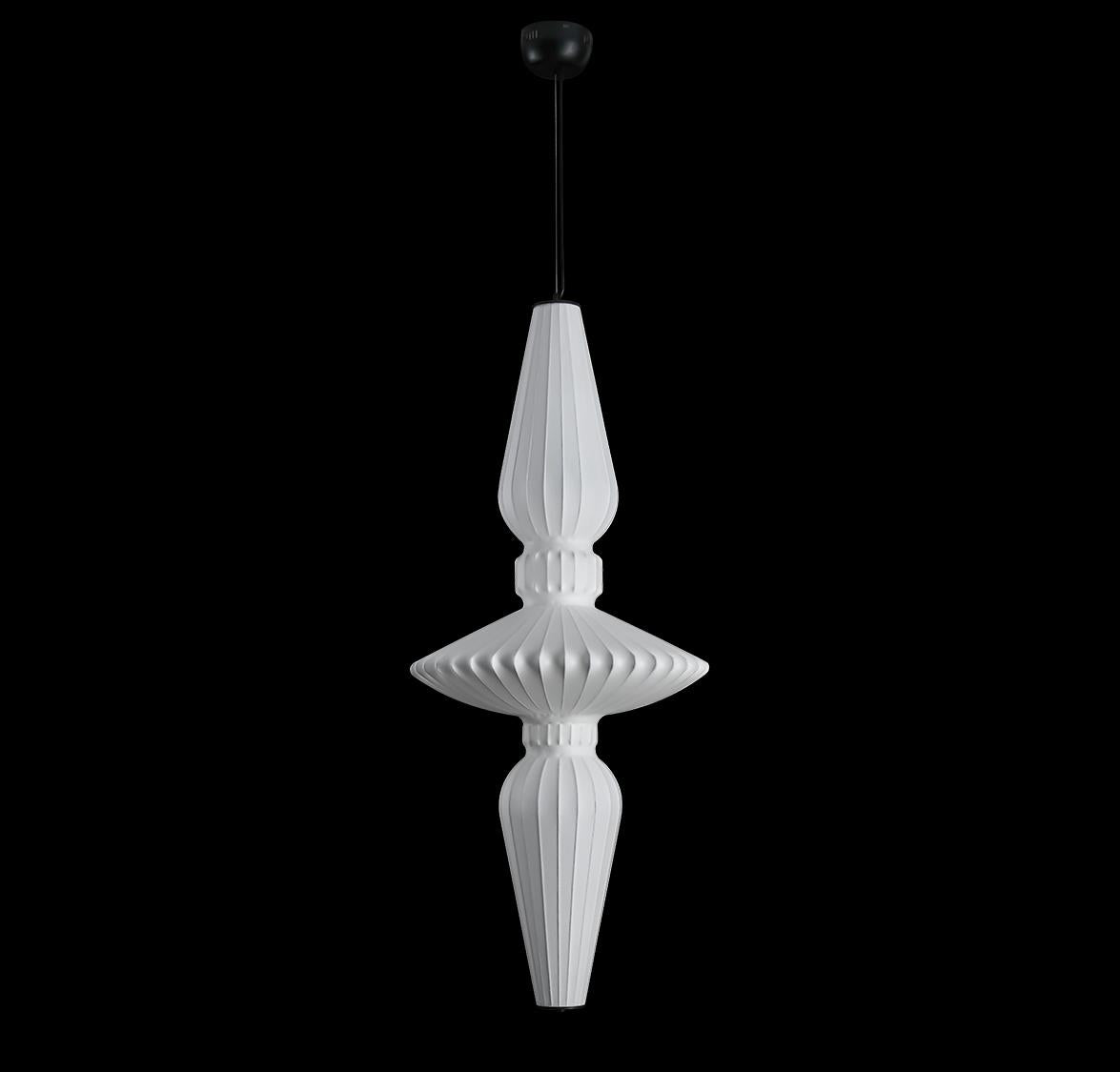 Altair Soft Touch White Polygonal Pendant Light Chandelier 130 Cm - Heka Lighting & Trading Limited