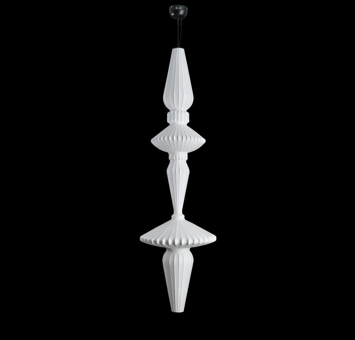 Altair Soft Touch White Polygonal Pendant Light Chandelier 190 Cm - Heka Lighting & Trading Limited