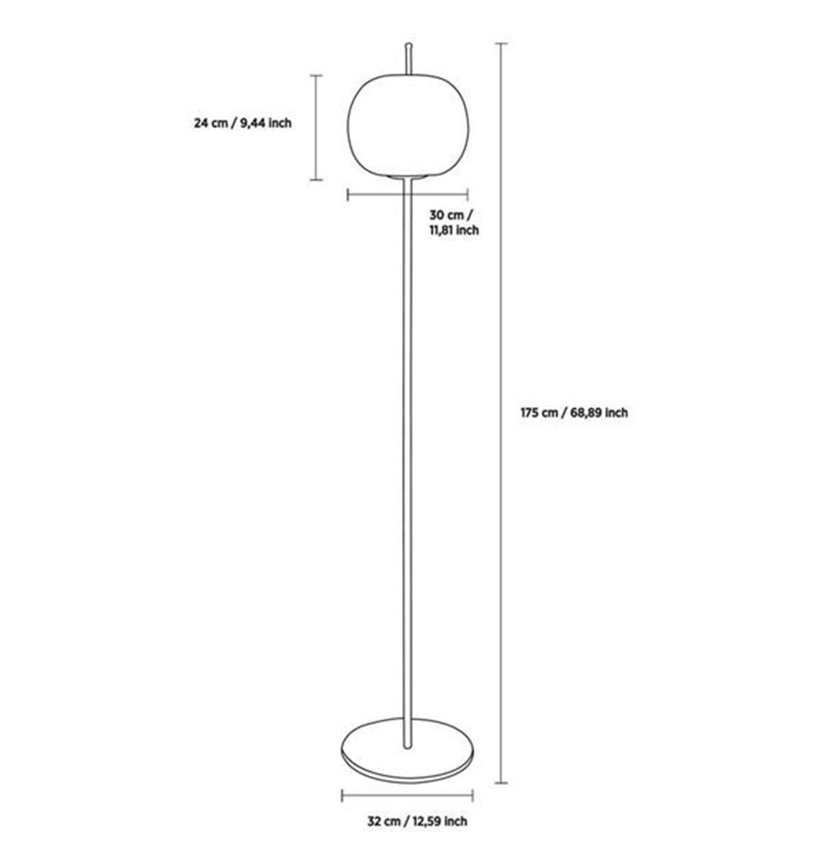 Apple Opal Glass Floor Lamp 30 Cm