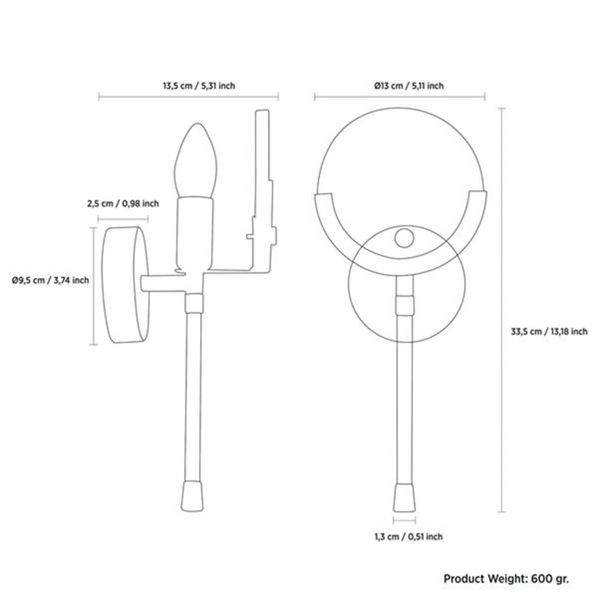 Ardýç Antique Small Wall Sconce | Modern Decorative Lighting For Homes & Hotels