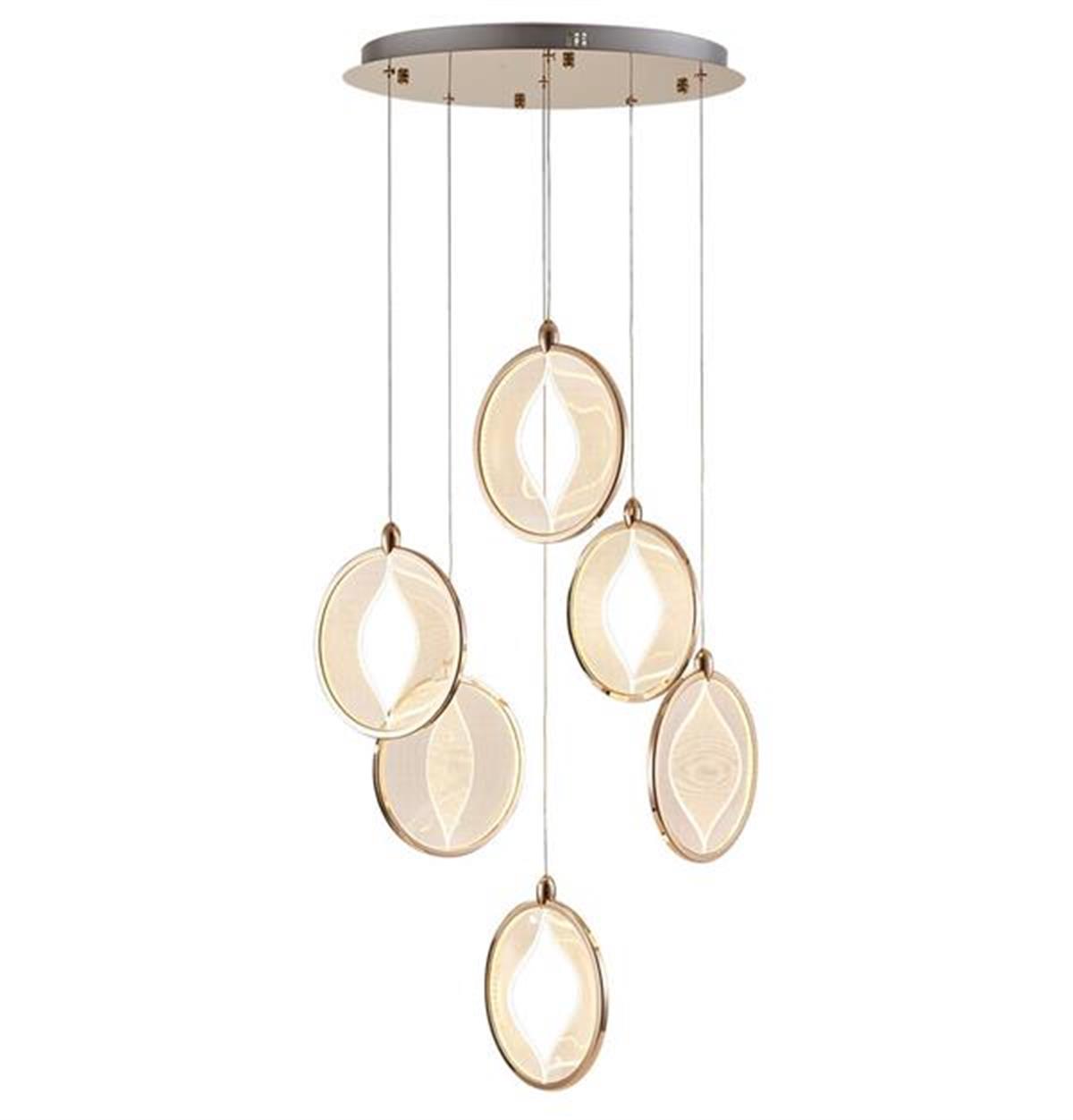 Asena 6-Piece Living Room Acrylic Led Pendant Light Chandelier - Heka Lighting & Trading Limited