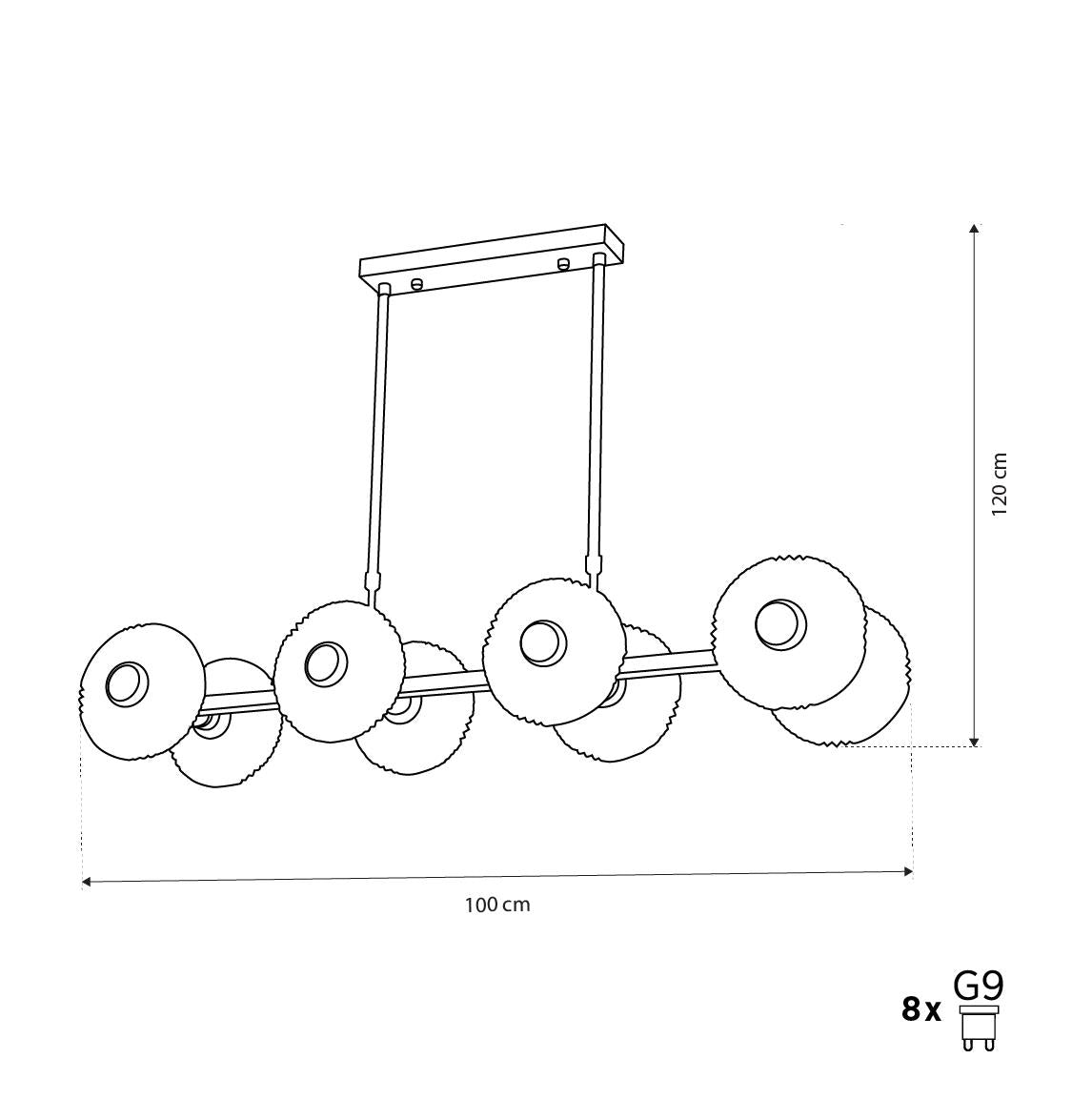 Aspar 8-Piece Antique Glass Dining Table Top Chandelier - Heka Lighting & Trading Limited