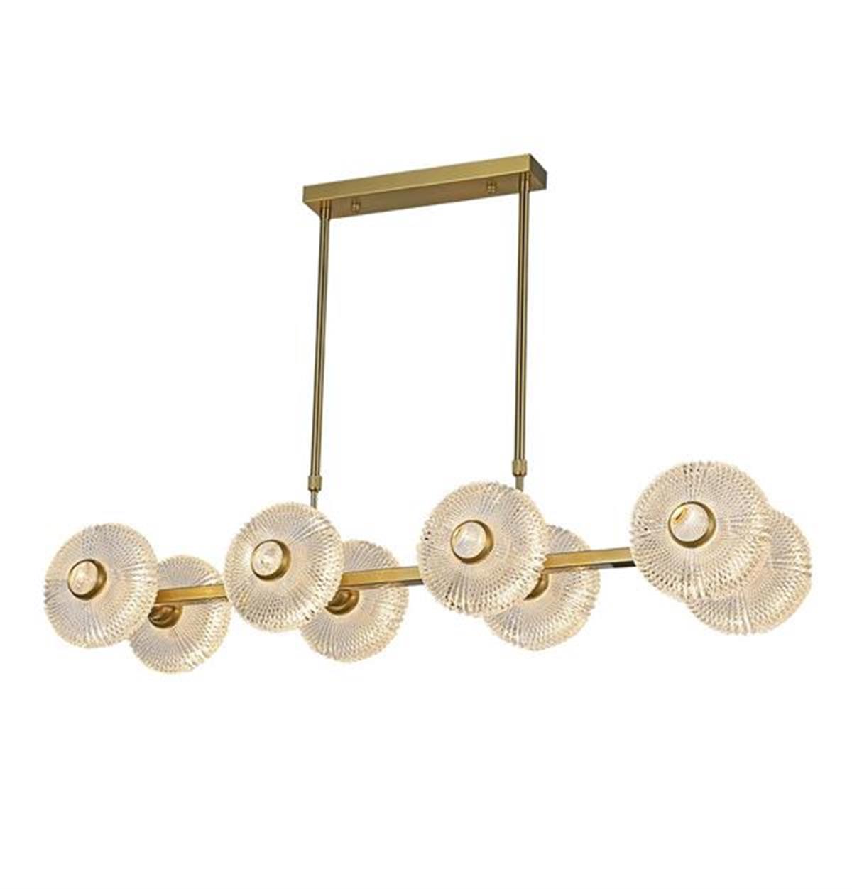 Aspar 8-Piece Antique Glass Dining Table Top Chandelier - Heka Lighting & Trading Limited