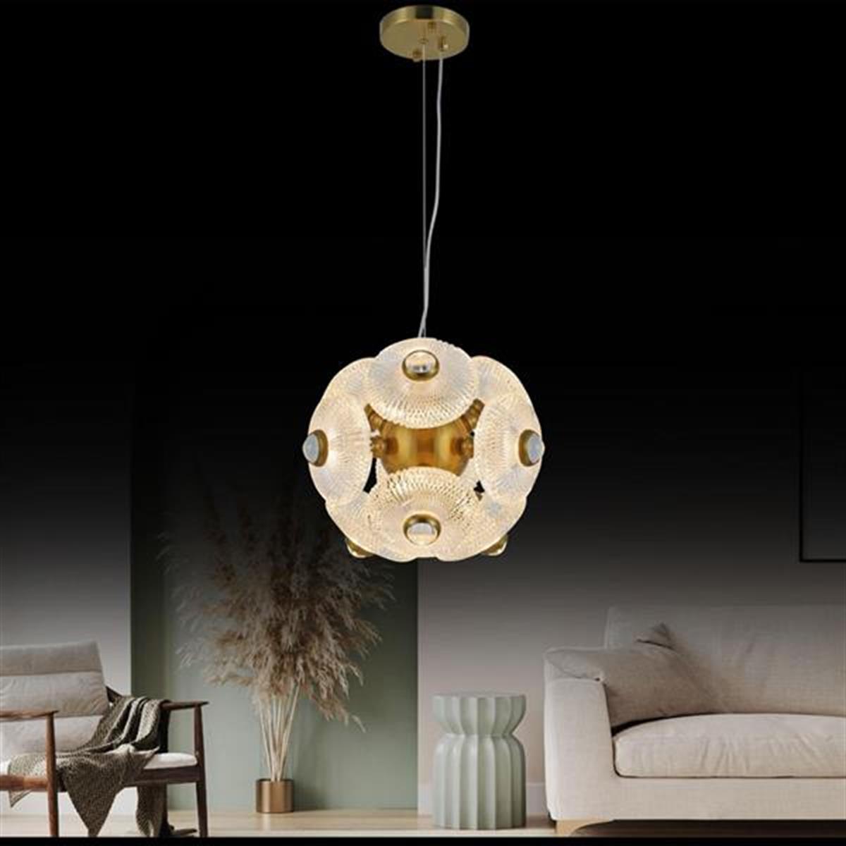 Aspar 9-Piece Antique Glass Living Room Chandelier - Heka Lighting & Trading Limited