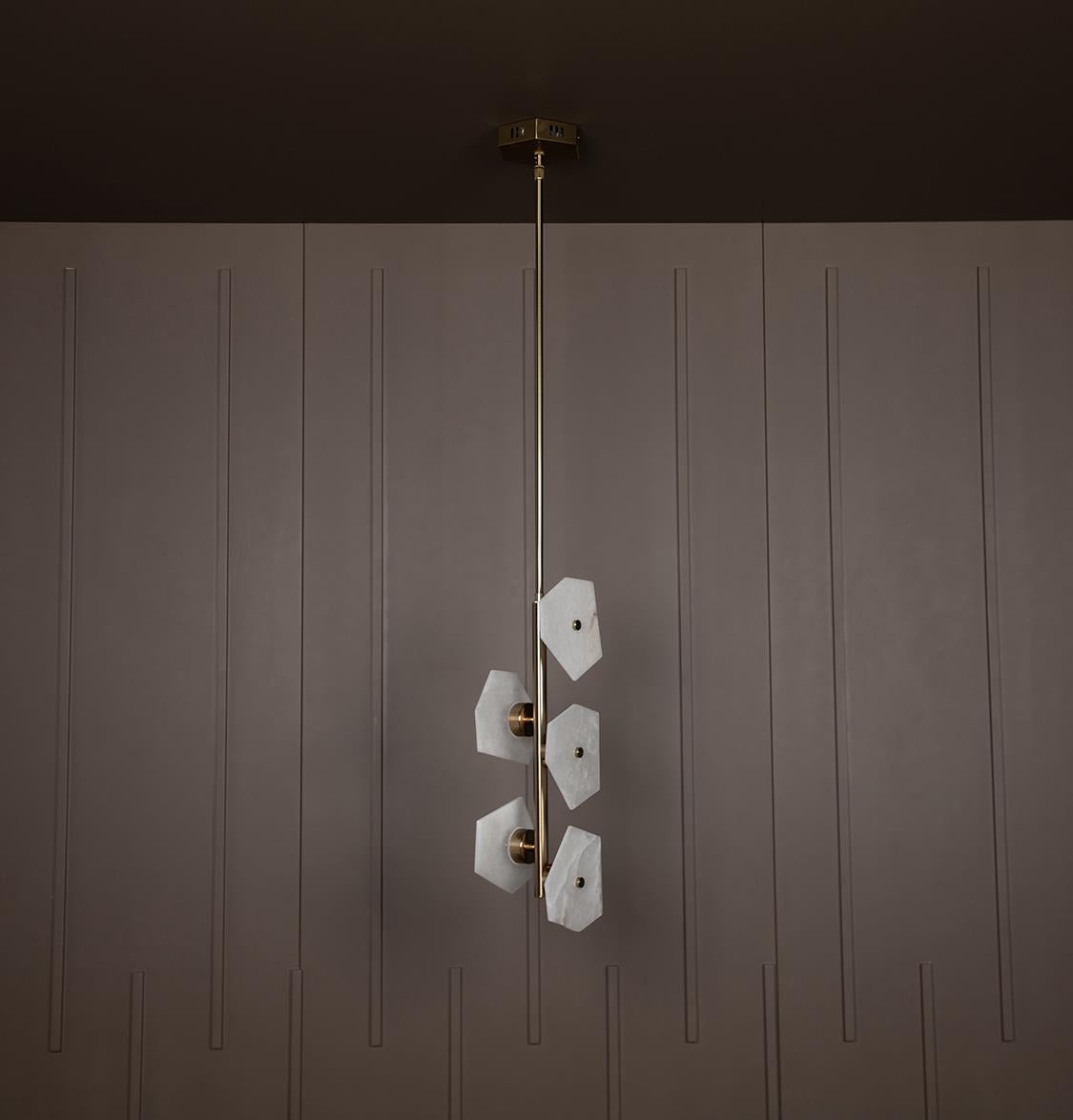 Azor Five Marble Brass Pendant Light - Heka Lighting & Trading Limited