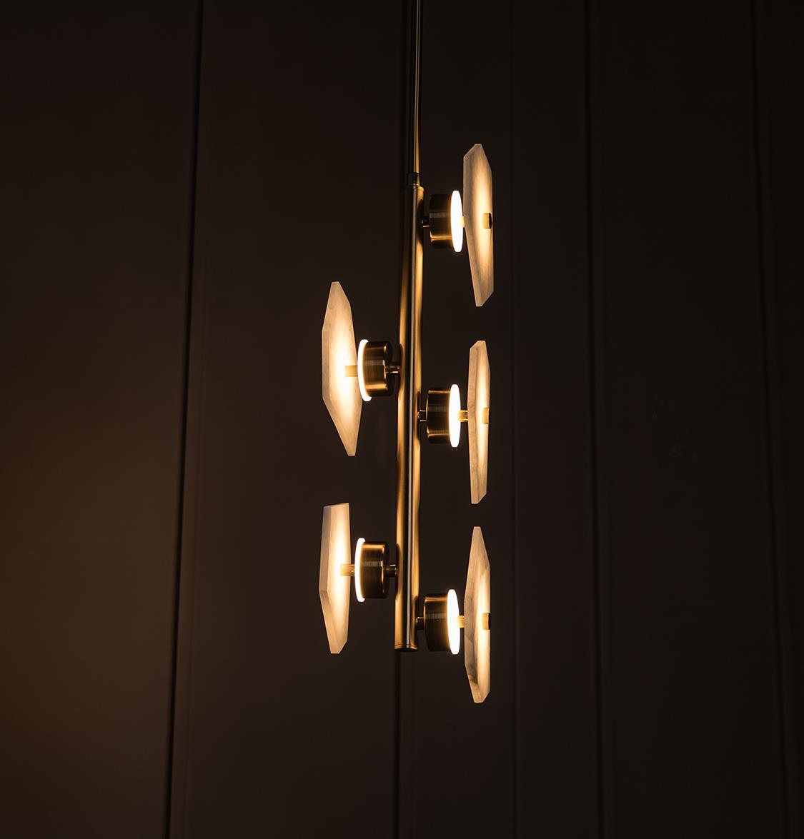 Azor Five Marble Brass Pendant Light - Heka Lighting & Trading Limited