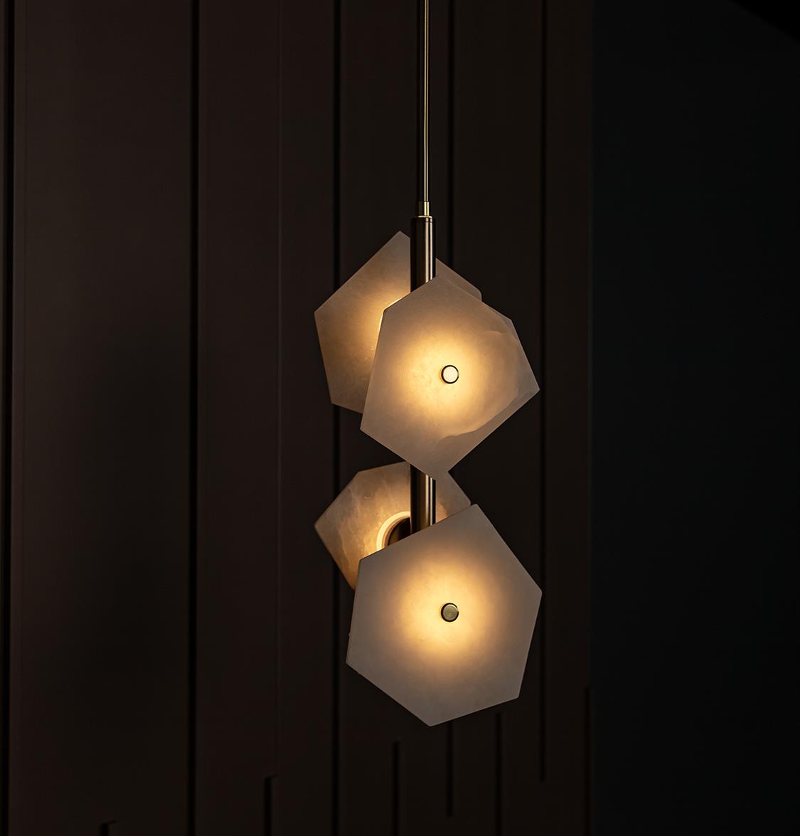 Azor Four Marble Brass Pendant Light - Heka Lighting & Trading Limited