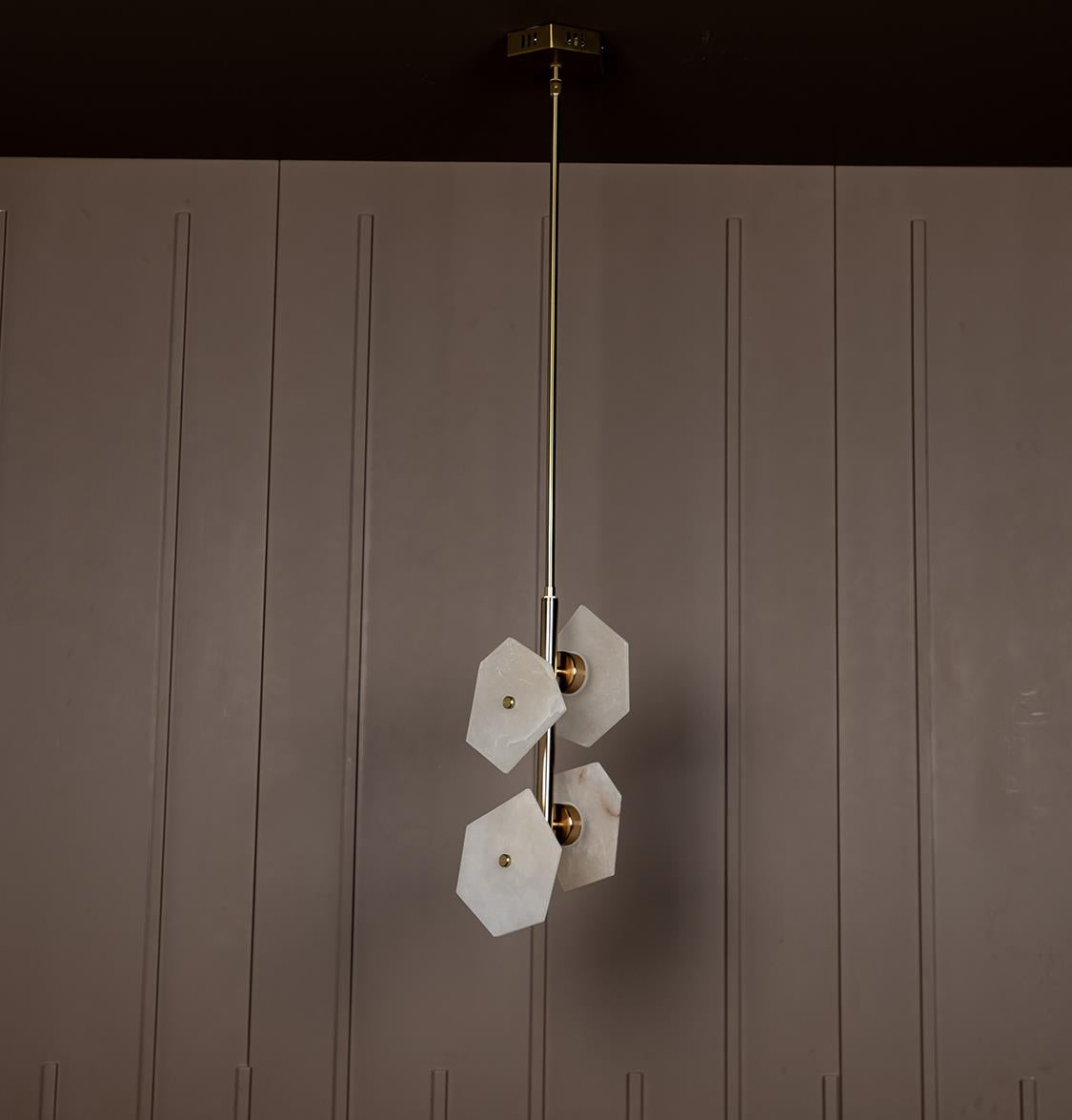 Azor Four Marble Brass Pendant Light - Heka Lighting & Trading Limited