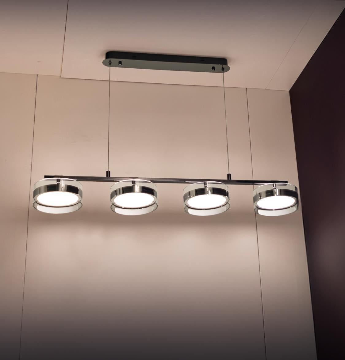 Berlin 4-Piece Platinum Stainless Dining Table Chandelier - Heka Lighting & Trading Limited