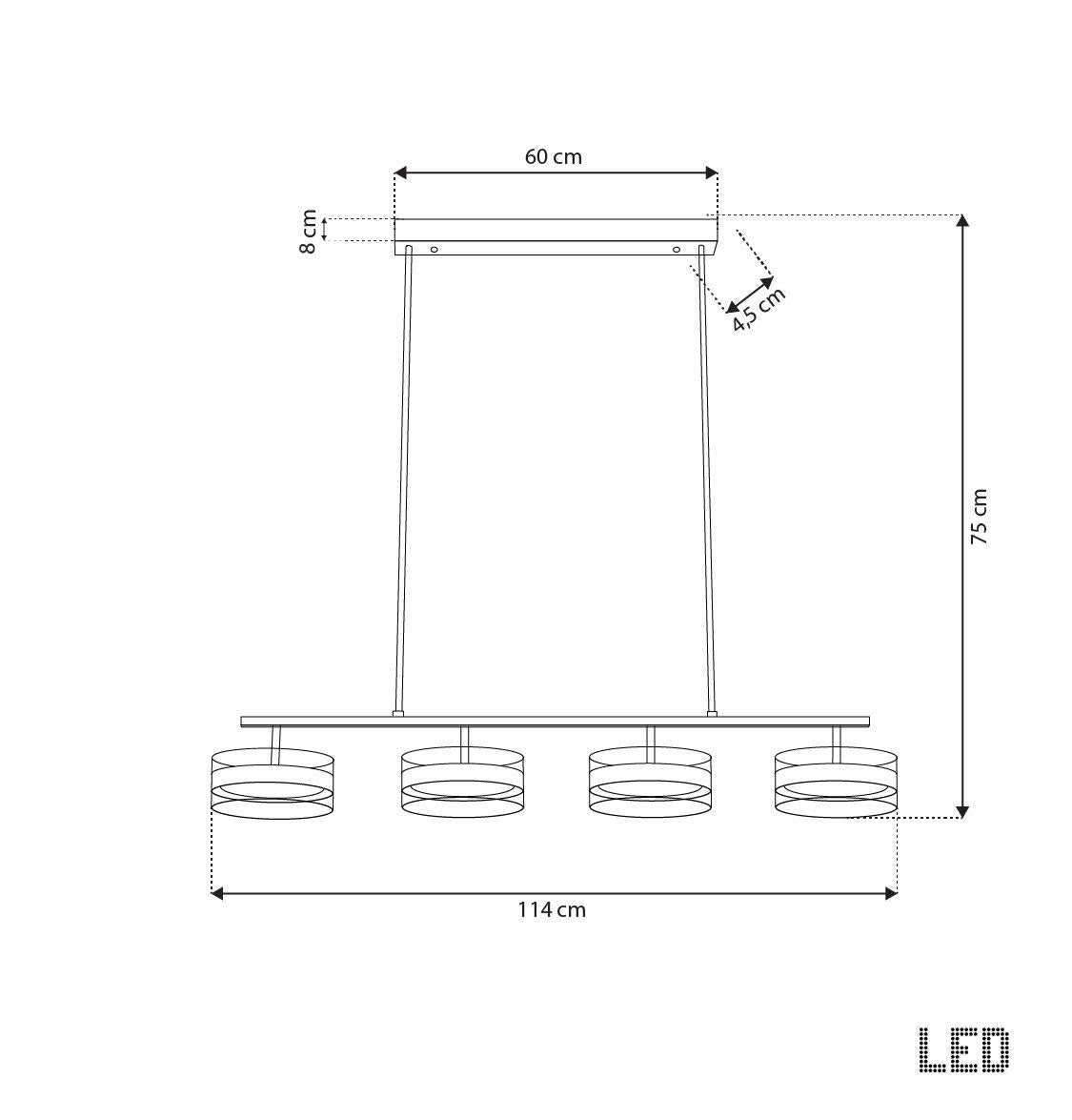 Berlin 4-Piece Platinum Stainless Dining Table Chandelier - Heka Lighting & Trading Limited