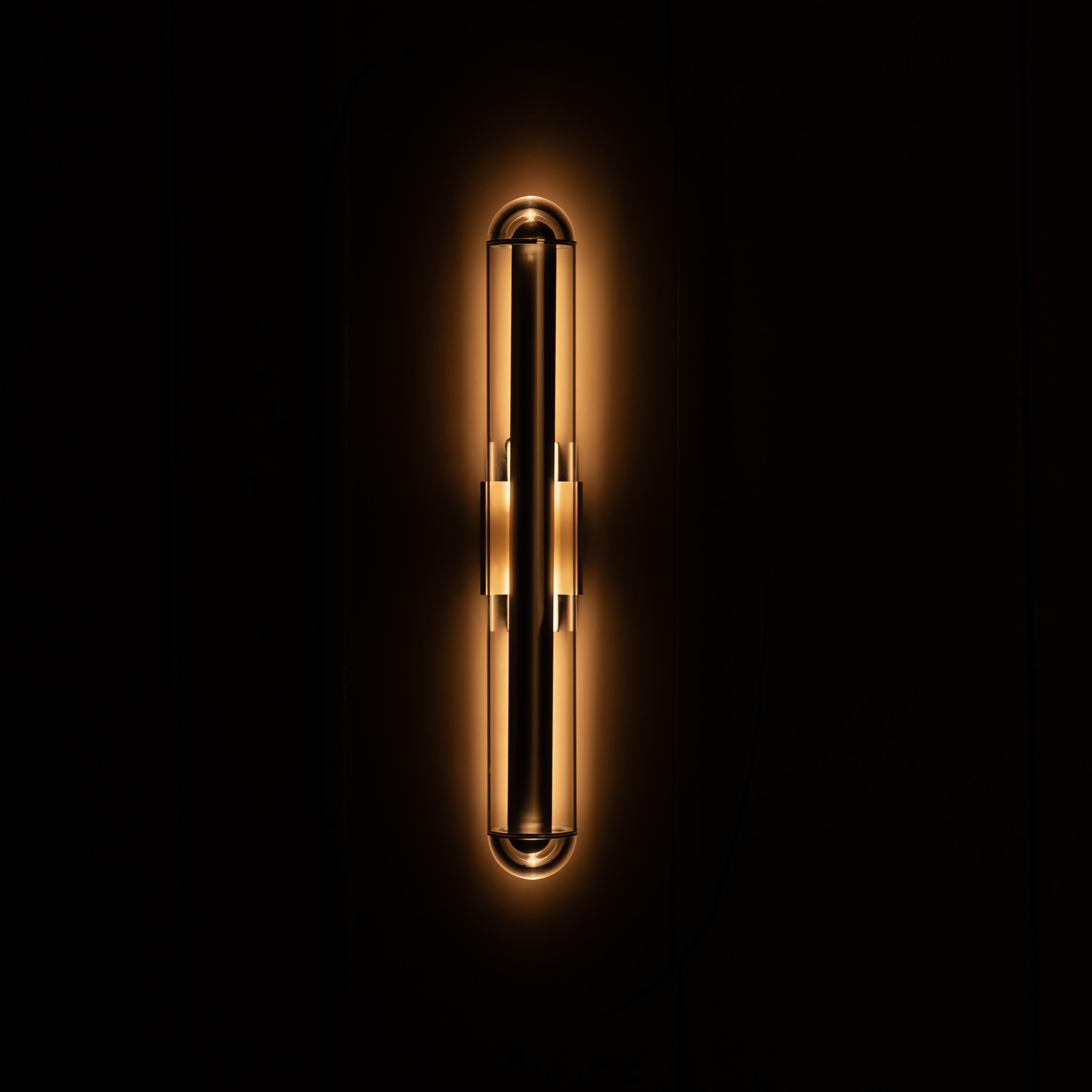 Bermuda Transparent Glass Beige Wall Sconce 60 Cm - Heka Lighting & Trading Limited